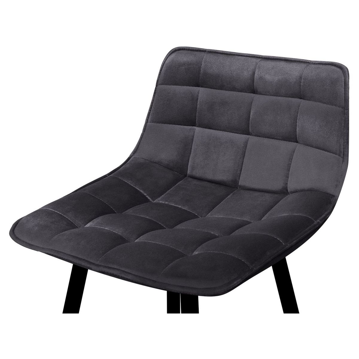 Lot de 2 tabourets chaises de bar assise velour pieds métal SIA