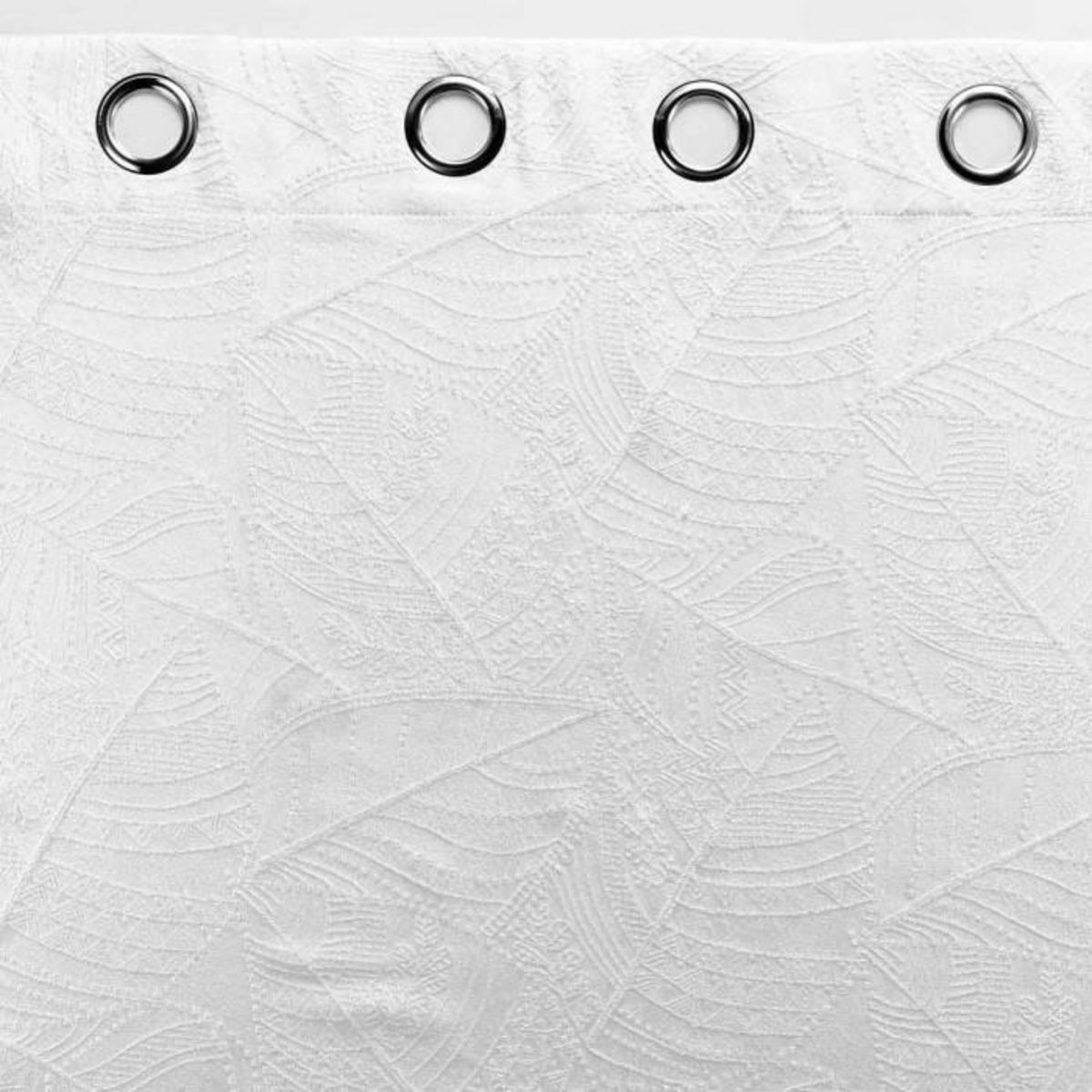 Paris Prix Rideau à Œillets Jacquard  Floriss  140x280cm Blanc