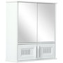 Voir la diapositive 1 : KLEANKIN Armoire murale de salle de bain avec miroir - armoire à glace - placard de rangement toilettes - 4 portes, étagère - verre MDF blanc