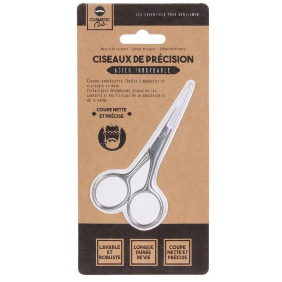 Paris Prix Ciseaux de Précision  Moustache  10cm Argent