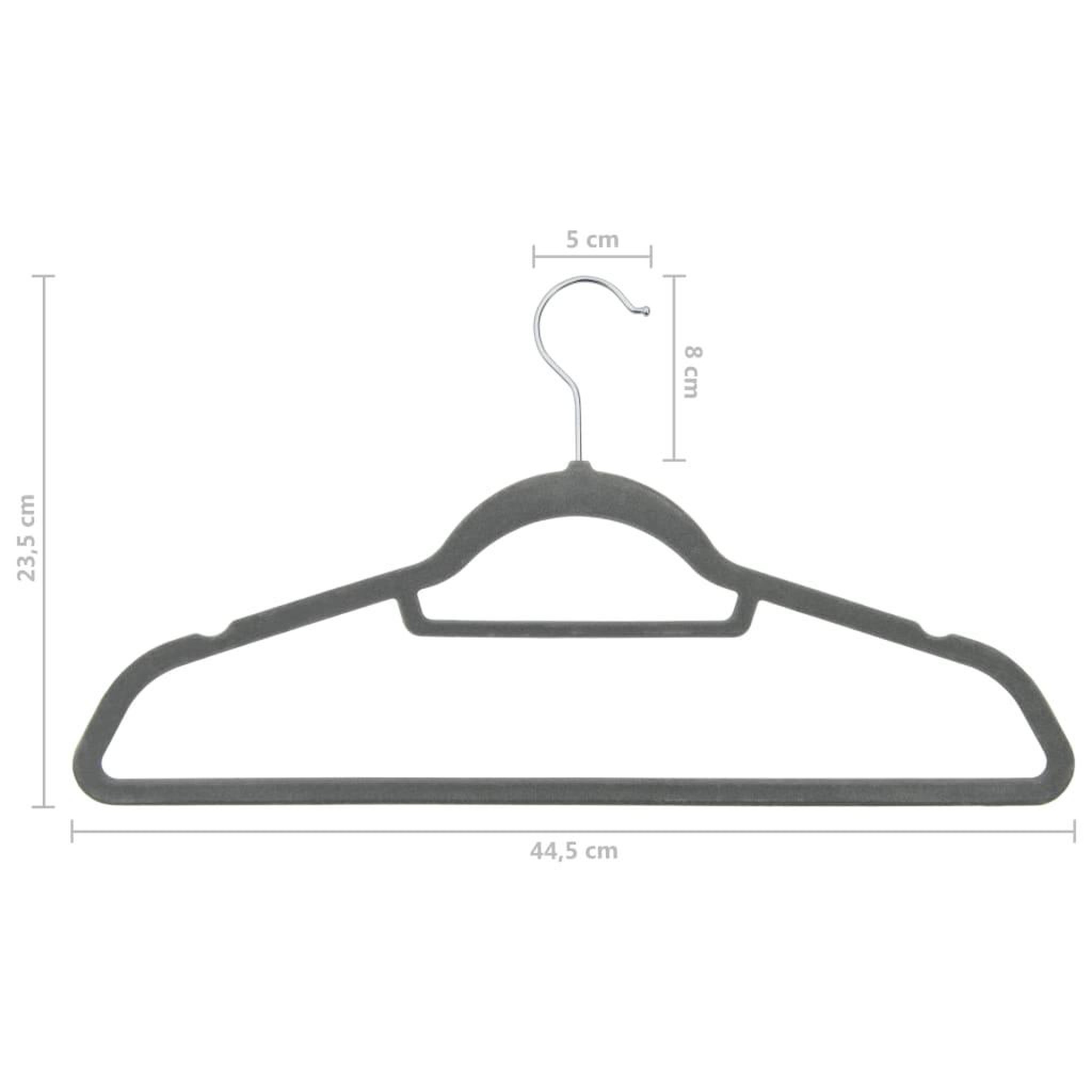 Voir la diapositive 6 : VIDAXL Cintres antiderapants 20 pcs Gris Velours