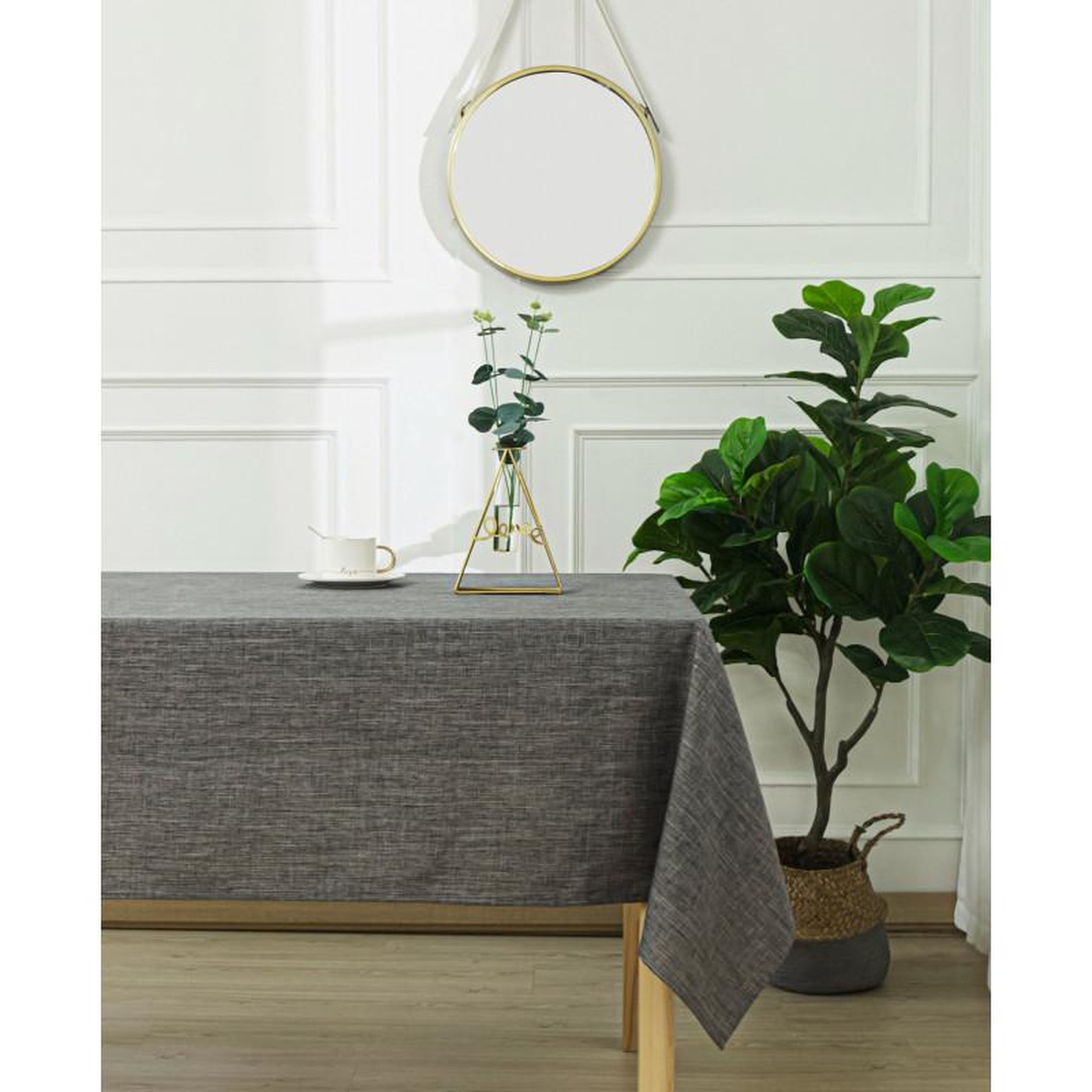 UNIVERS DECOR Nappe antitache unie anthracite rectangulaire 145 x 240 cm - gris -