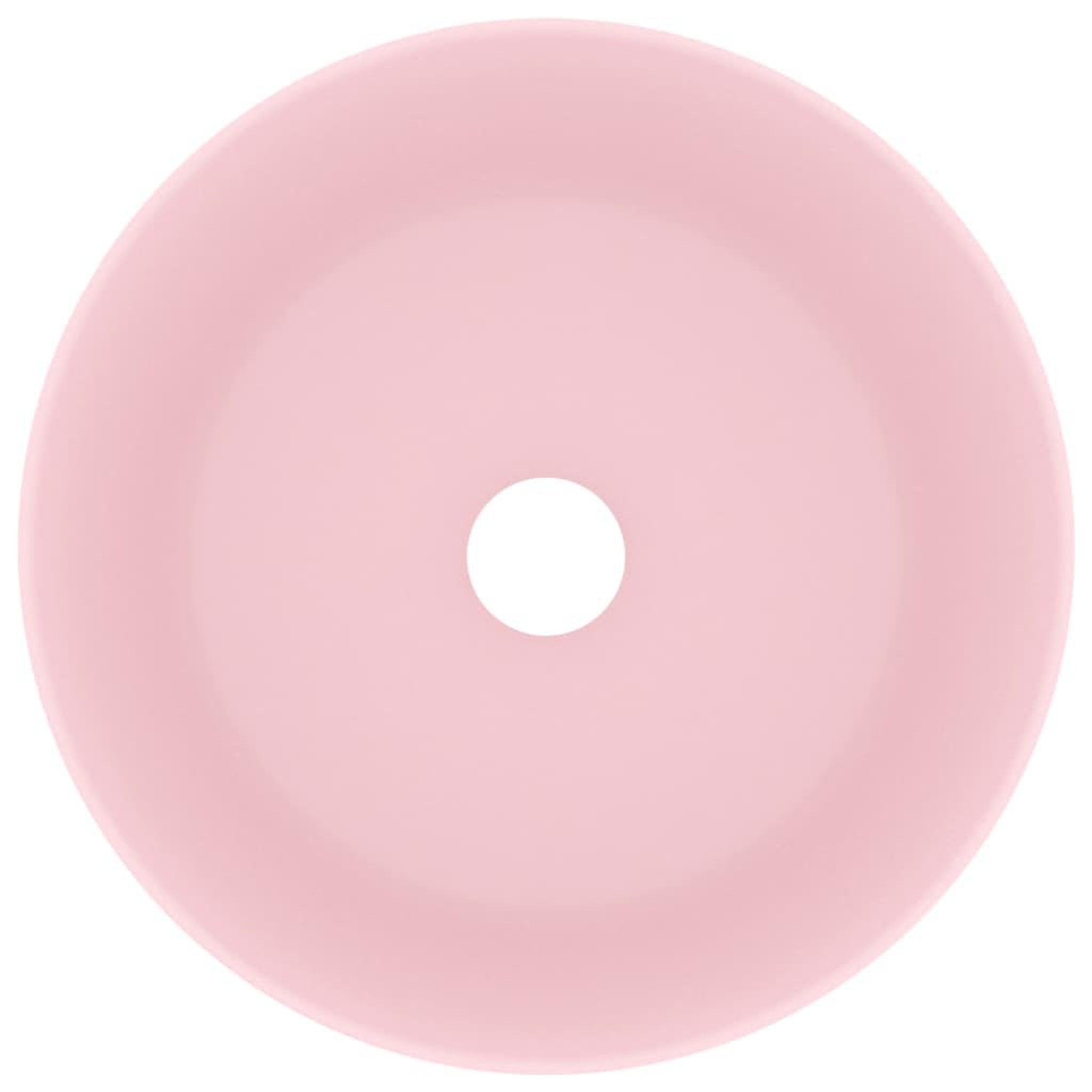 Voir la diapositive 3 : VIDAXL Lavabo rond de luxe Rose mat 40x15 cm Ceramique