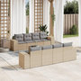 Voir la diapositive 1 : VIDAXL Salon de jardin avec coussins 9 pcs beige resine tressee
