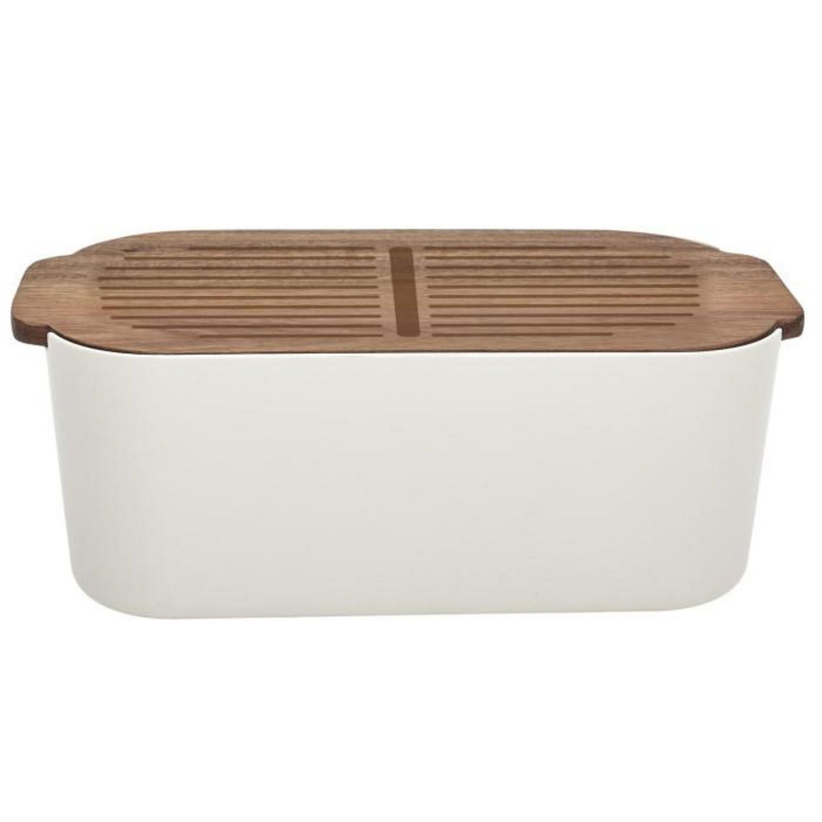 Paris Prix Boîte à Pain Avec Planche  Acacia  33cm Blanc
