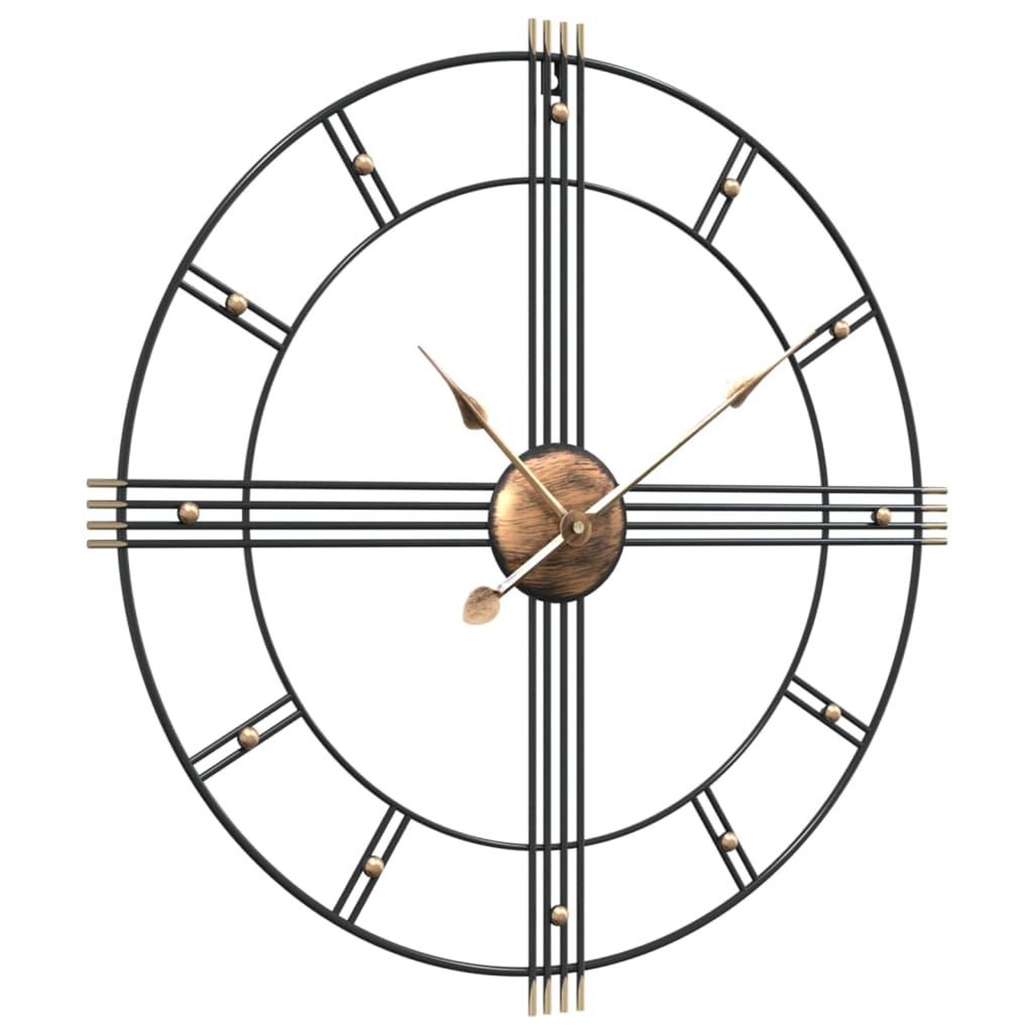 Voir la diapositive 3 : VIDAXL Horloge murale noir Ø60 cm fer