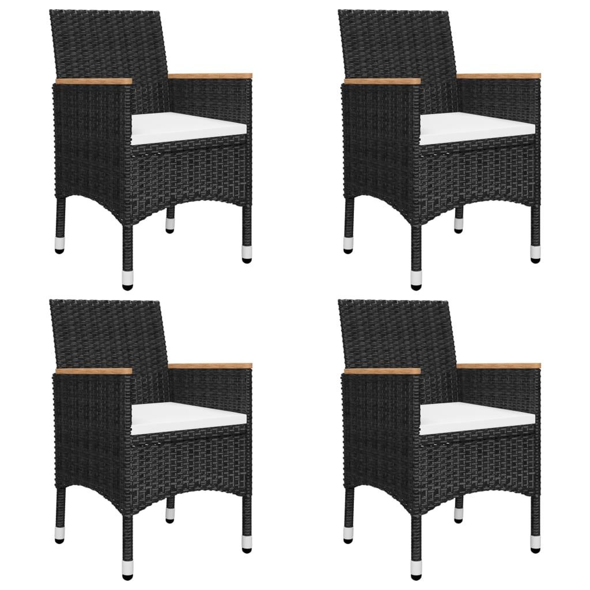 Voir la diapositive 5 : VIDAXL Ensemble a manger de jardin 5 pcs Noir