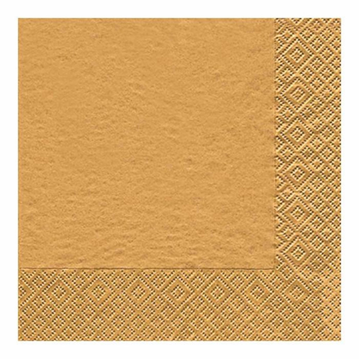 Paris Prix Lot de 20 Serviettes en Papier  Cocktail  25x25cm Or