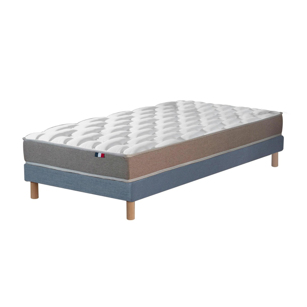 IDLITERIE Ensemble matelas mousse haute résilience CIRRUS avec sommier - confort français