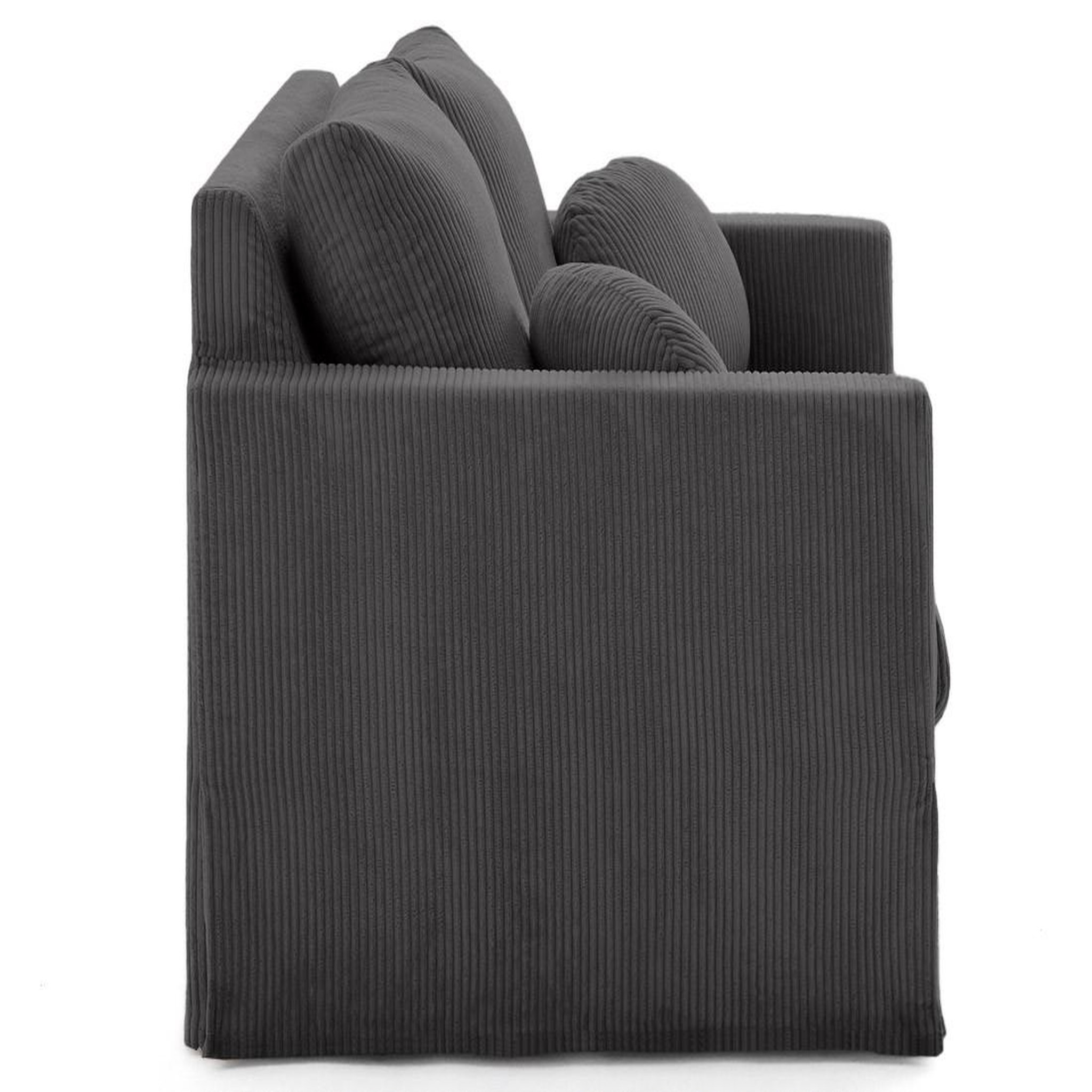Voir la diapositive 4 : LISA DESIGN Serena - canapé droit déhoussable 2 places en velours côtelé
