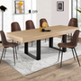 Voir la diapositive 2 : ID MARKET Table à manger extensible rectangle PHOENIX 4-8 personnes bois et noir 160-200 cm