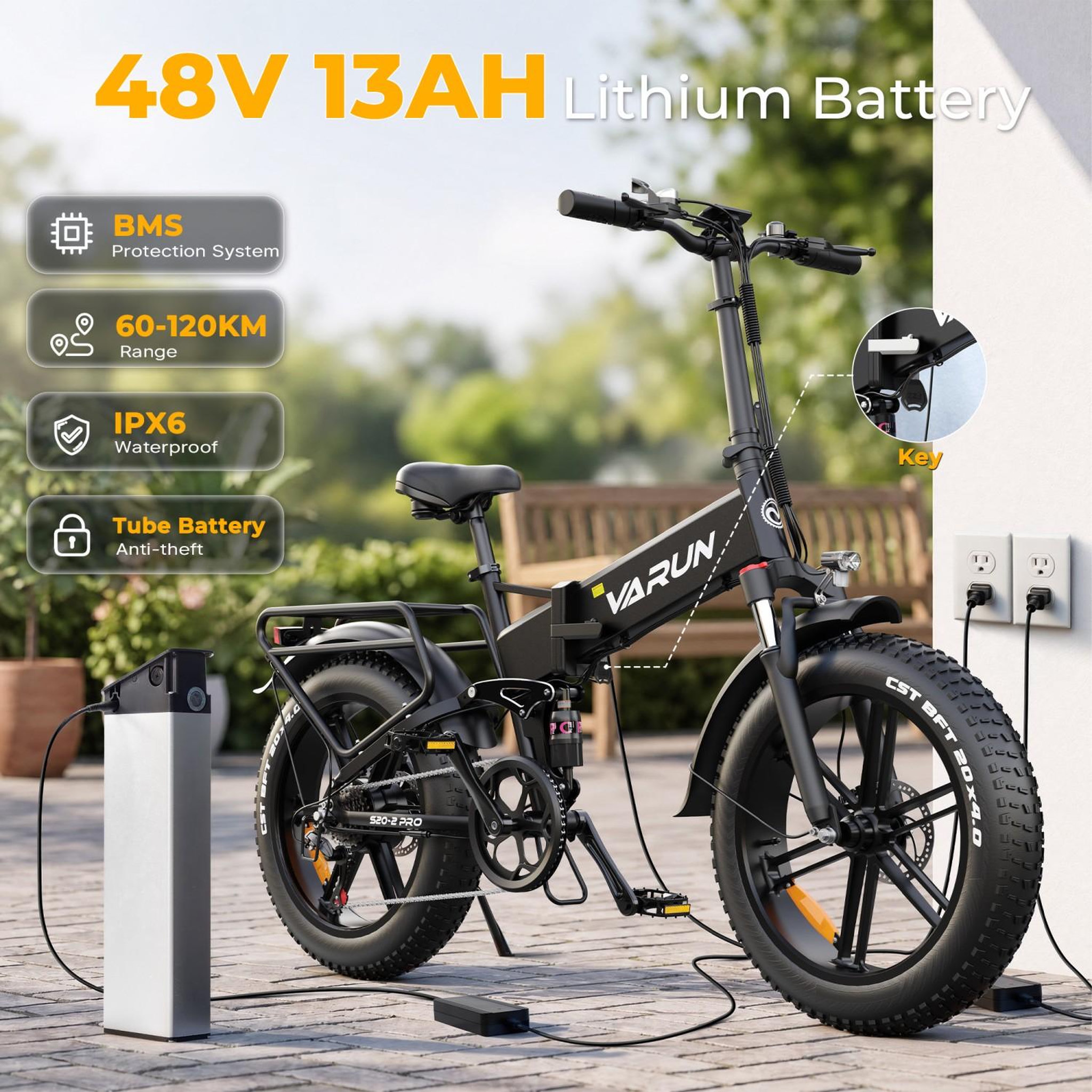 Voir la diapositive 5 : VARUN Vélo électrique pliable varun s20-2 pro