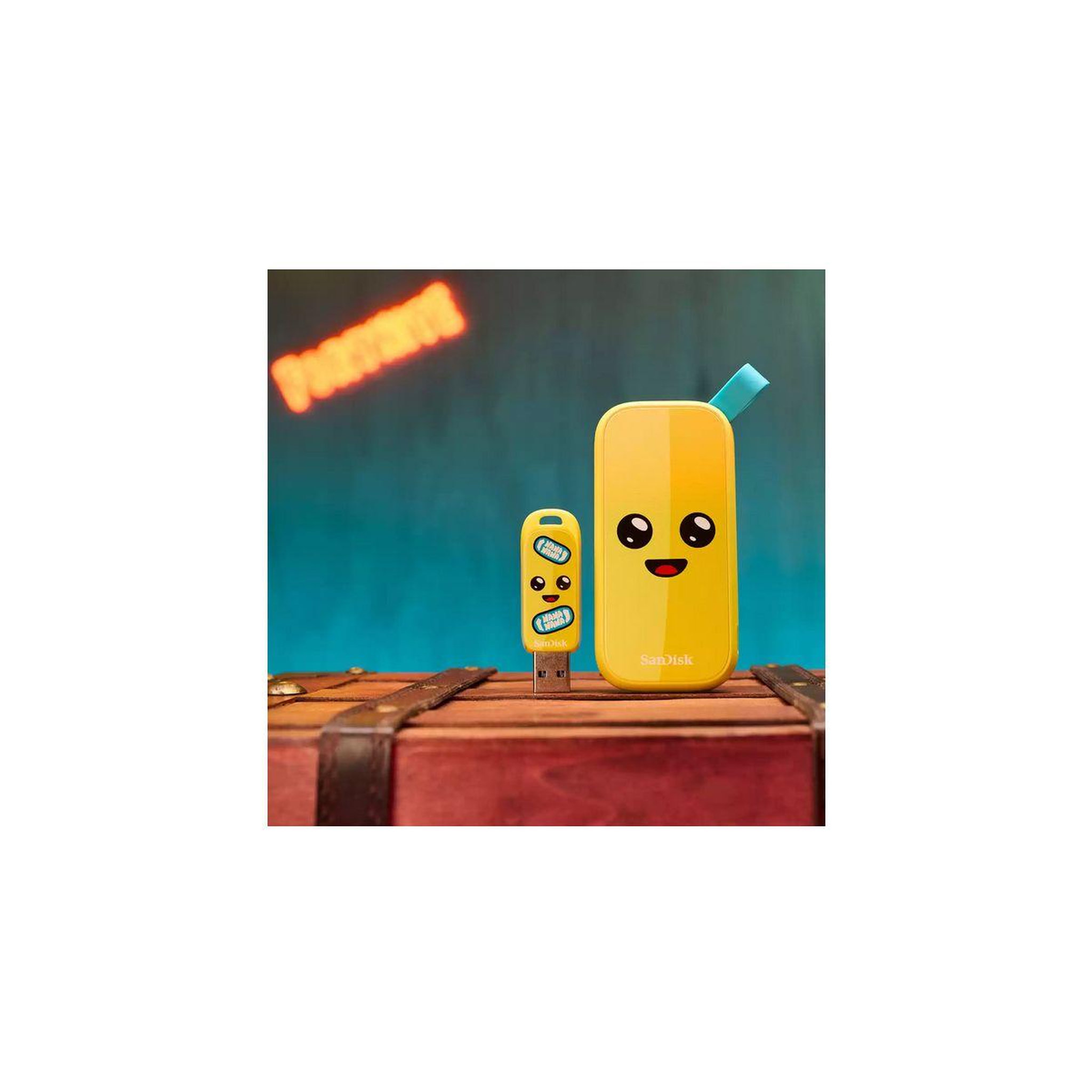 Voir la diapositive 2 : SANDISK Disque dur ssd externe 1to fortnite peely édition