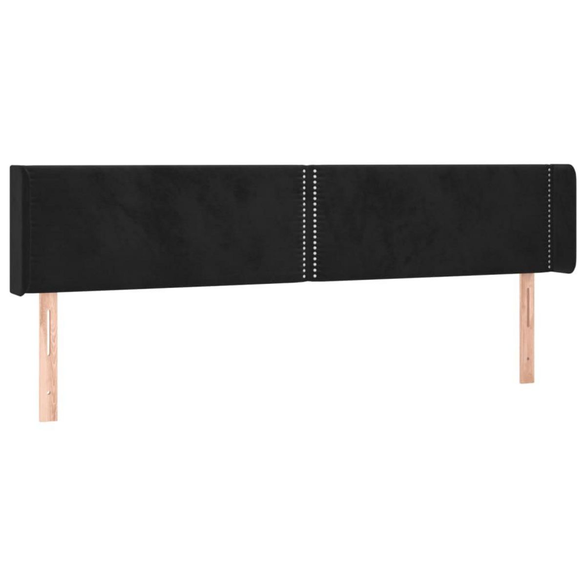 VIDAXL Tete de lit avec oreilles Noir 203x16x78/88 cm Velours