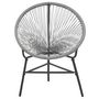 Voir la diapositive 4 : VIDAXL Chaise de jardin sous forme de lune Resine tressee Gris
