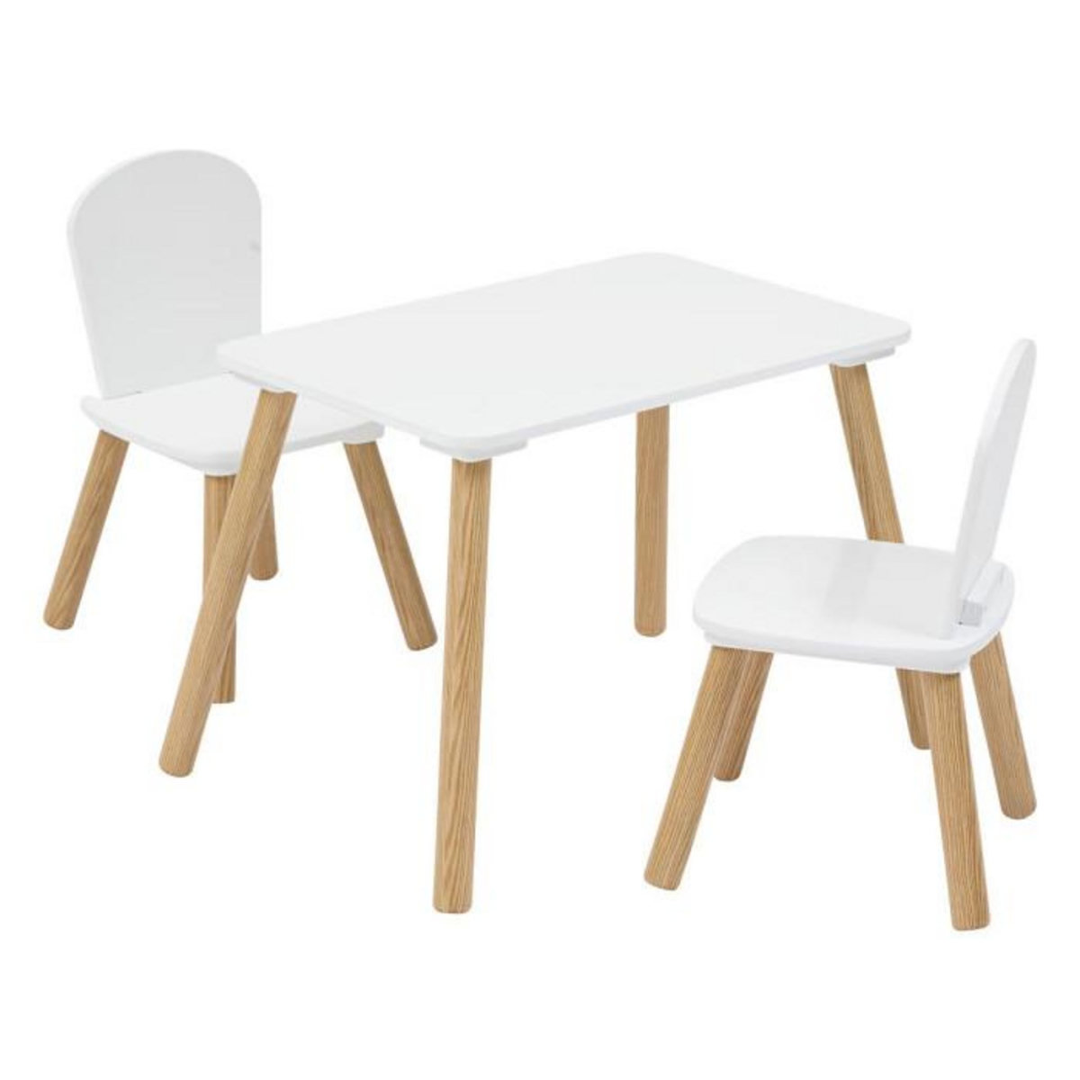 Atmosphera Kids Table Enfant & 2 Chaises  Alex  58cm Blanc