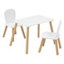 Voir la diapositive 1 : Atmosphera Kids Table Enfant & 2 Chaises  Alex  58cm Blanc