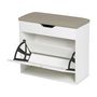 Voir la diapositive 2 : Habitat et Jardin Meuble à chaussures  Wade  - 60 x 23.8 x 68 cm - Blanc
