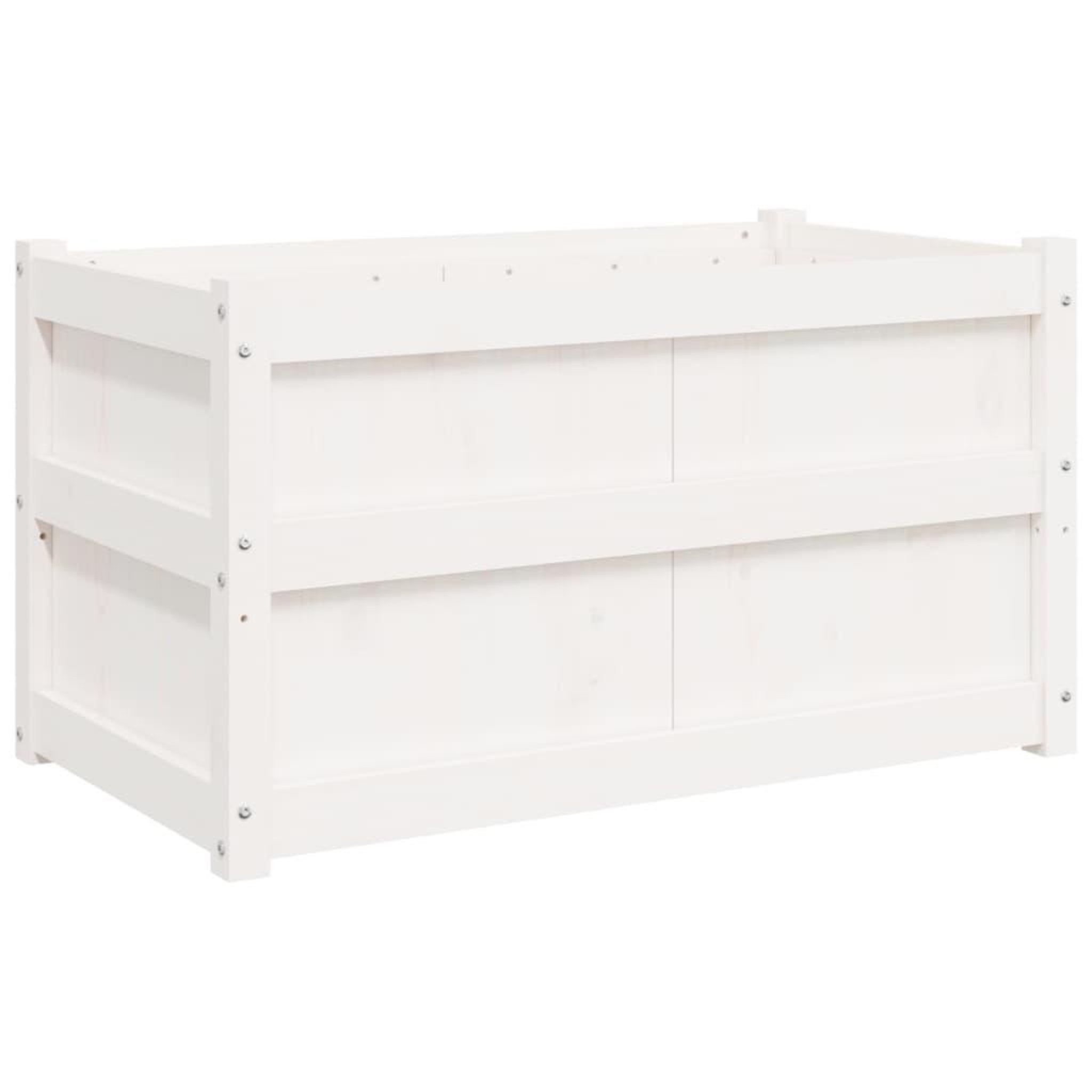 Voir la diapositive 2 : VIDAXL Jardiniere blanc 90x50x50 cm bois de pin massif