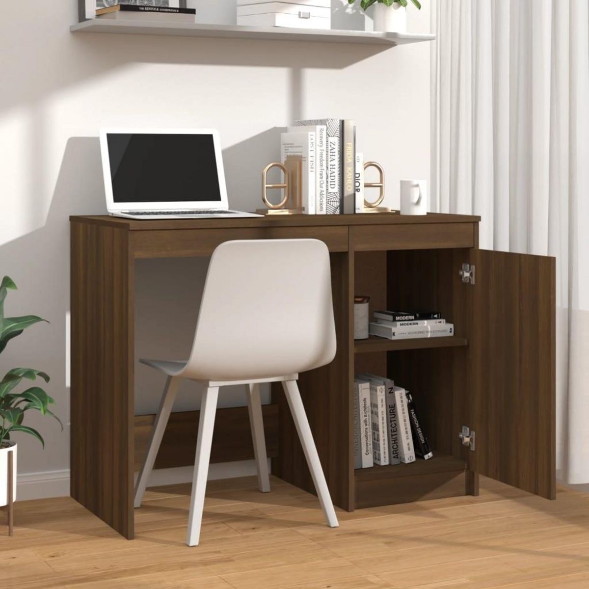 VIDAXL Bureau Chene marron 100x50x76 cm Bois d'ingenierie