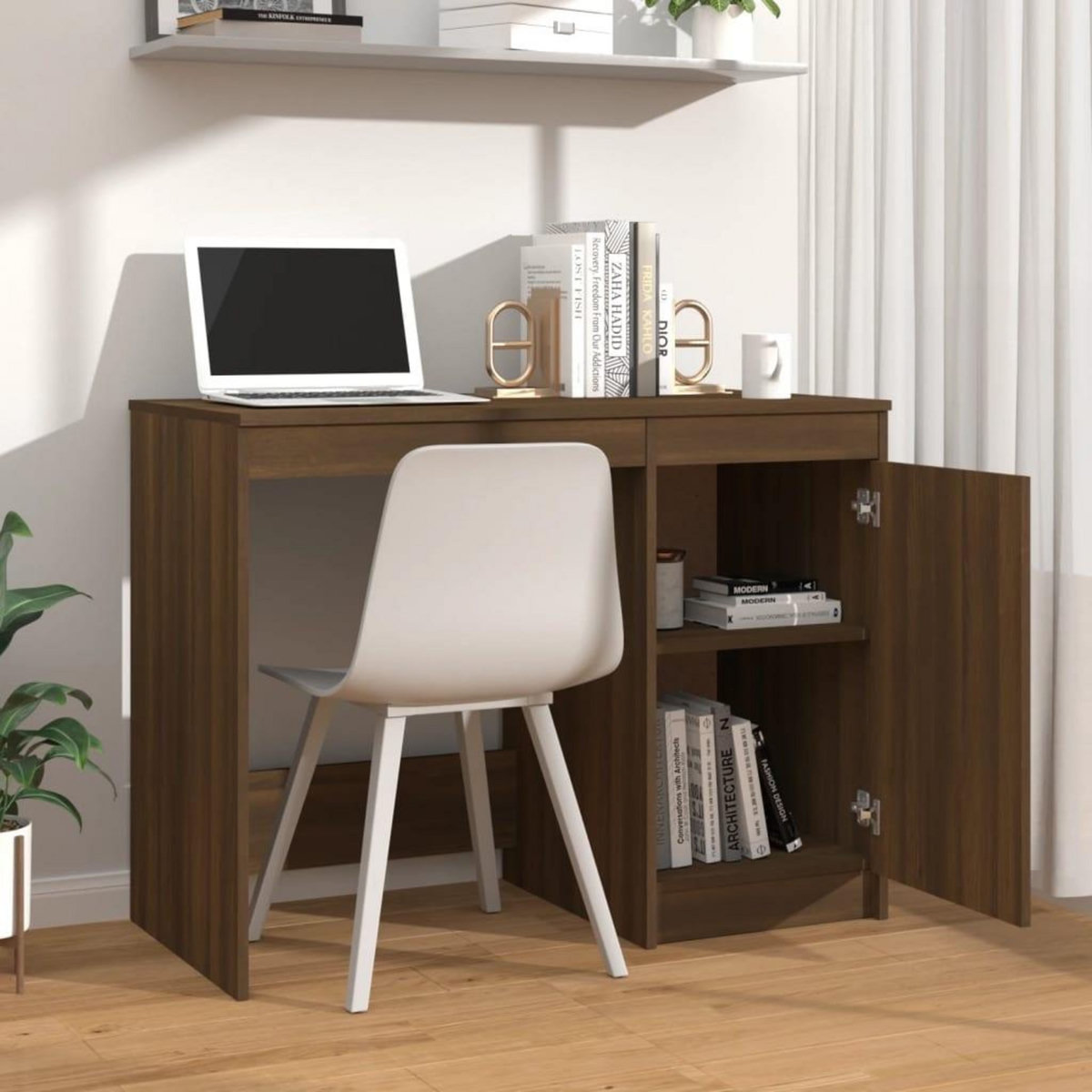VIDAXL Bureau Chene marron 100x50x76 cm Bois d'ingenierie