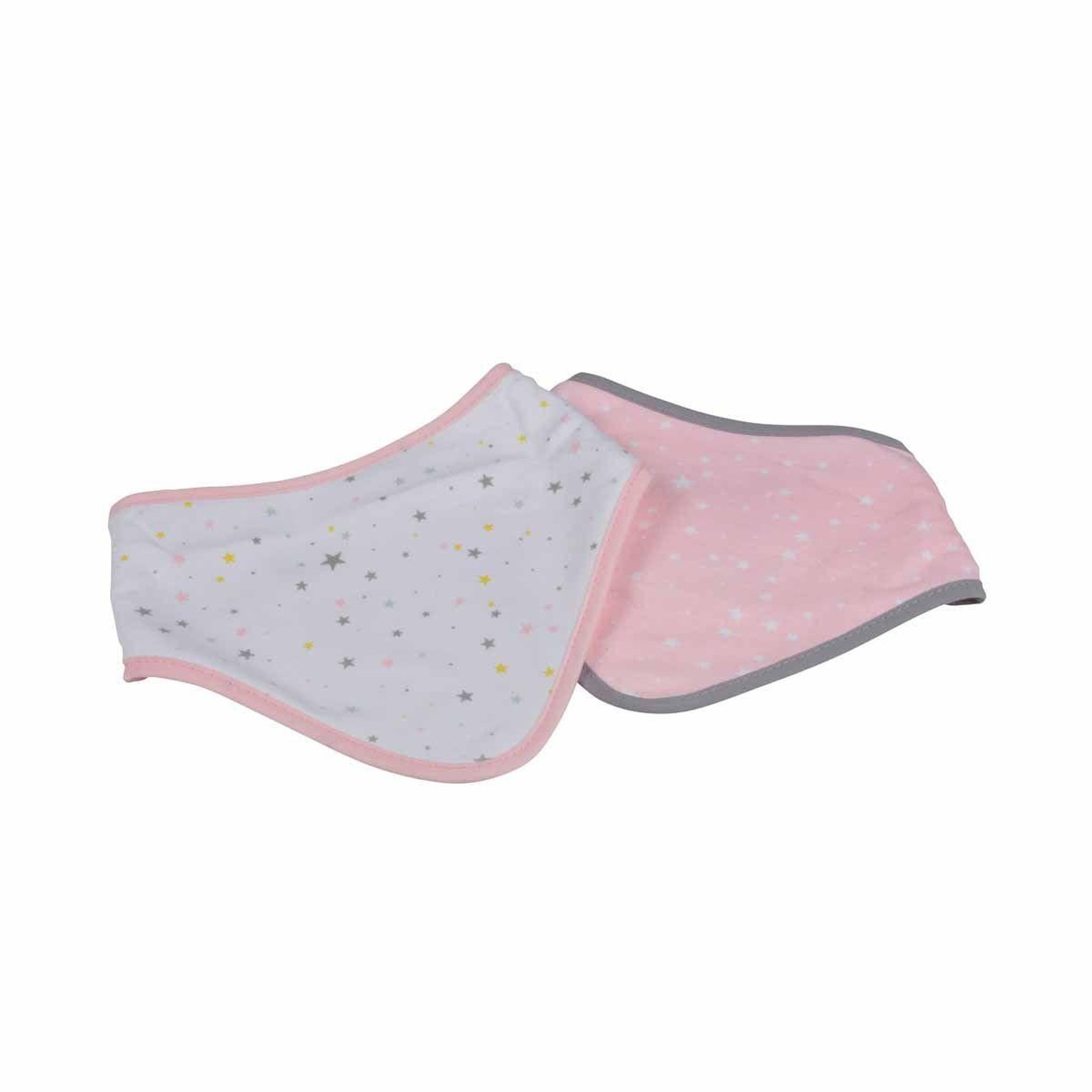 HOMEA Lot de 2 bavoirs bandana  ciel  41cm rose