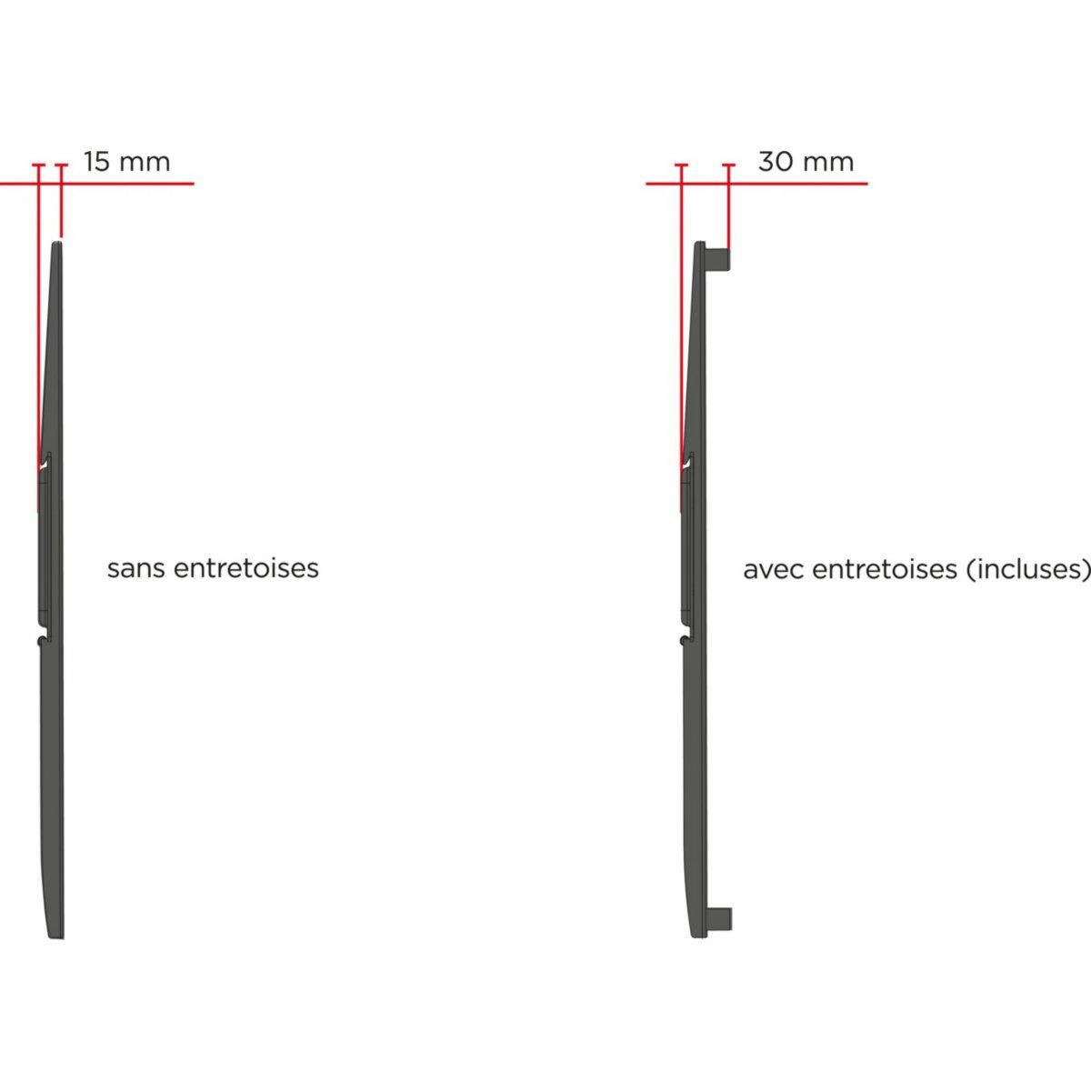 Meliconi Support mural TV FS FLAT 600 pour TV 50 a 82 pouces