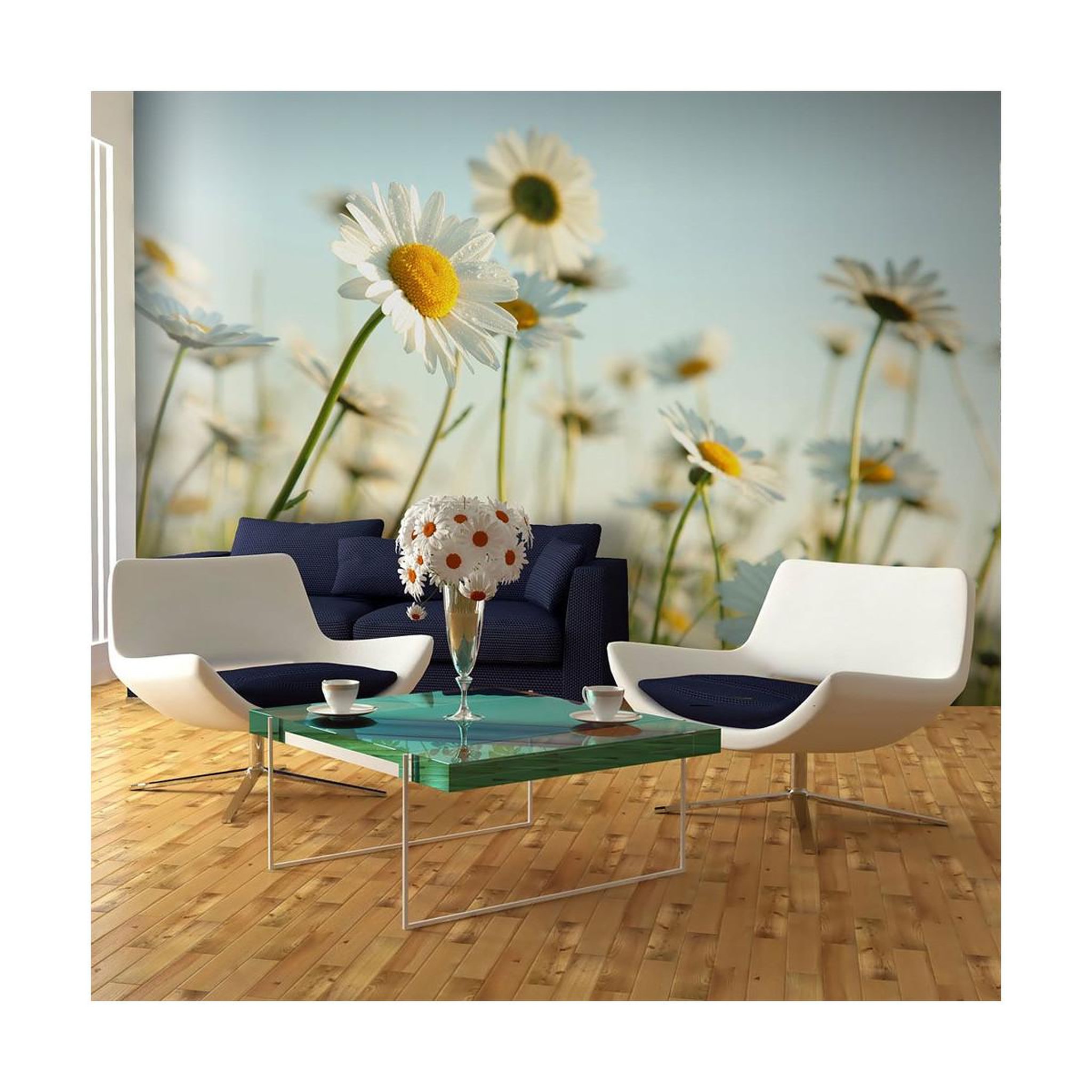 Paris Prix Papier peint  marguerites prairie de printemps ii  270x450cm