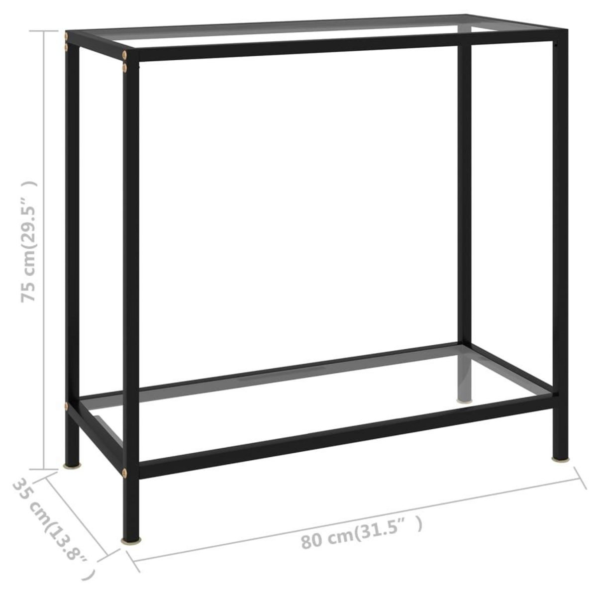 VIDAXL Table console Transparent 80x35x75 cm Verre trempe