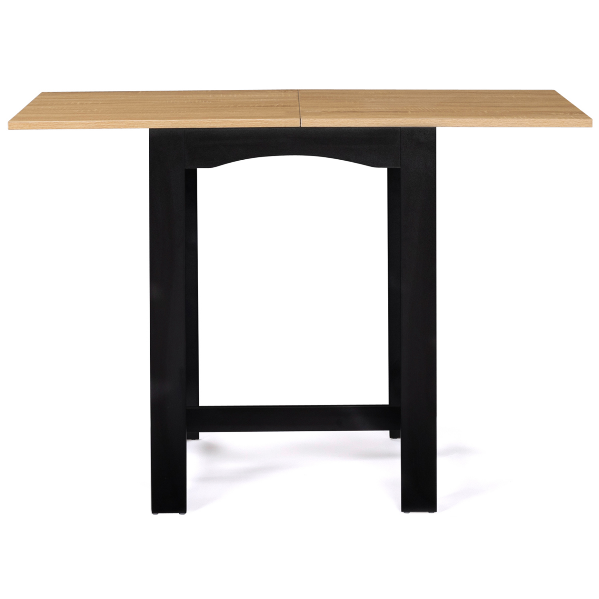 ID MARKET Table haute de bar extensible DONA 2 à 4 personnes noire plateau façon hêtre 60-120 cm
