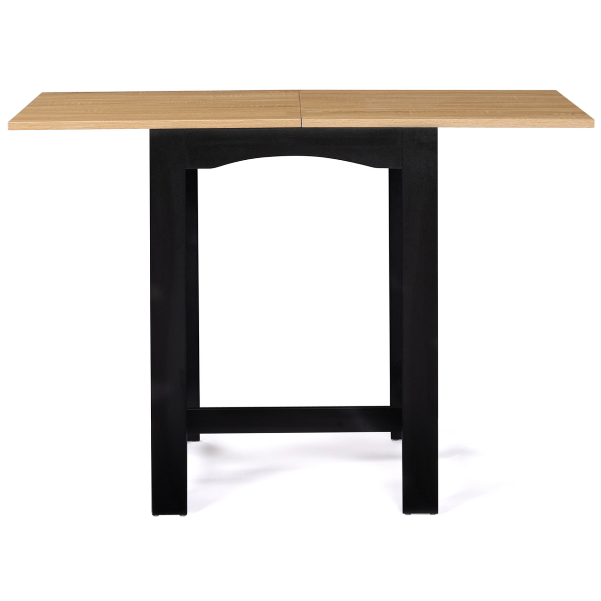 ID MARKET Table haute de bar extensible DONA 2 à 4 personnes noire plateau façon hêtre 60-120 cm
