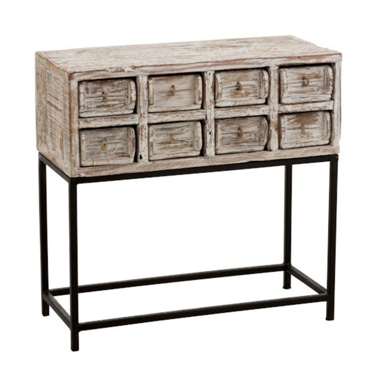 Paris Prix Console 8 Tiroirs en Bois  Marina  76cm Naturel