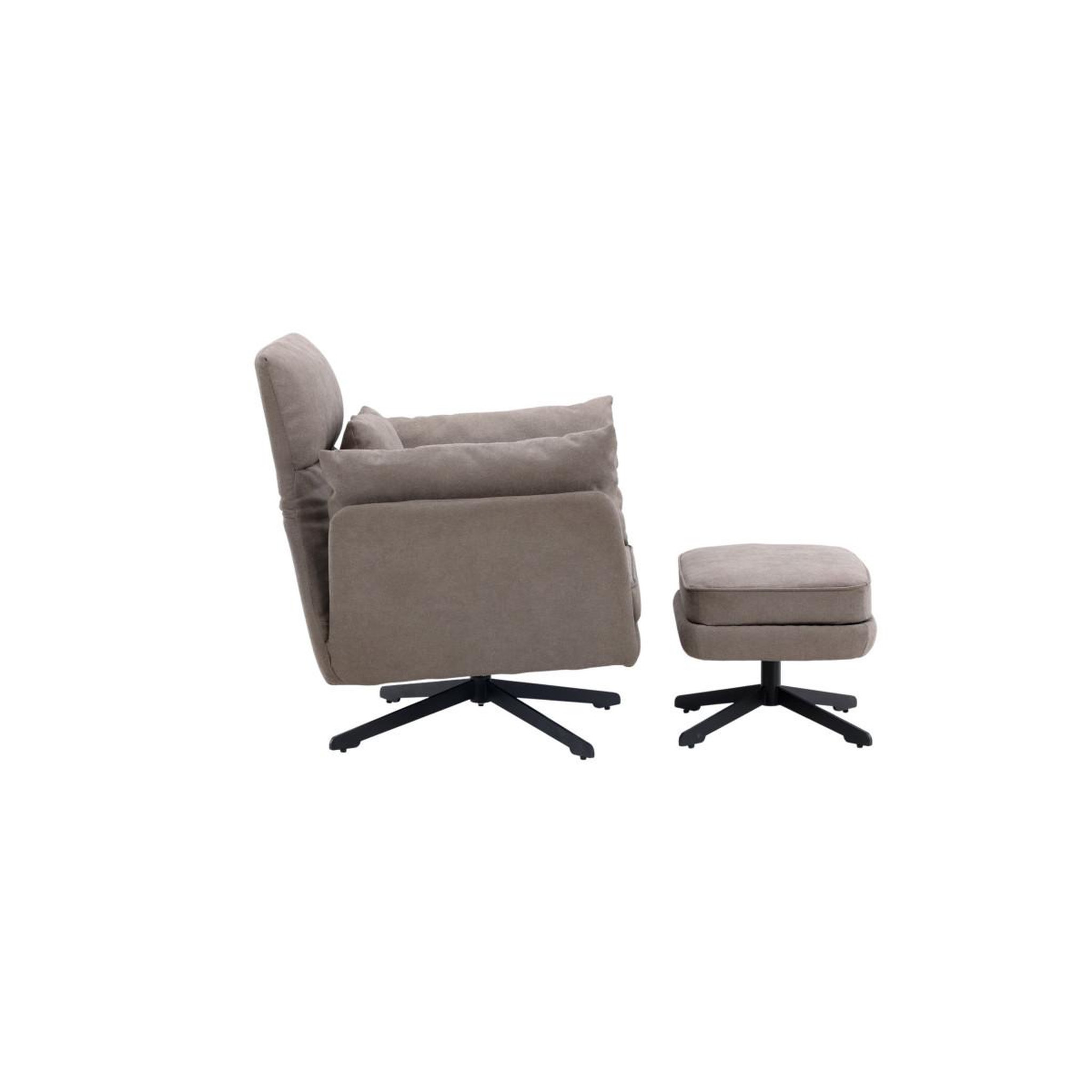 Voir la diapositive 2 : Paris Prix Fauteuil & pouf design bouclé  madrid  96cm gris