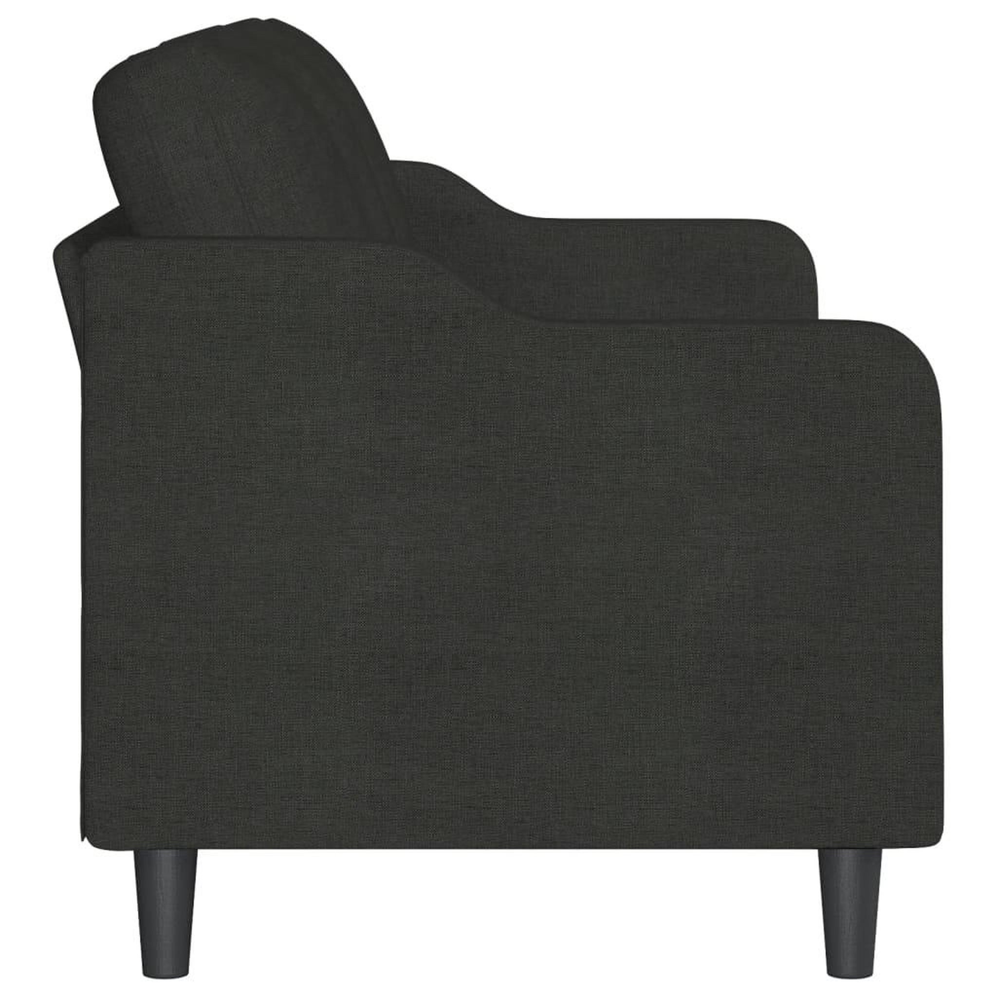Voir la diapositive 4 : VIDAXL Canape a 3 places Noir 180 cm Tissu