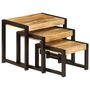 Voir la diapositive 3 : VIDAXL Tables gigognes 3 pcs Bois solide de manguier