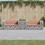 VIDAXL Banc de jardin avec panier en gabion bois massif de douglas