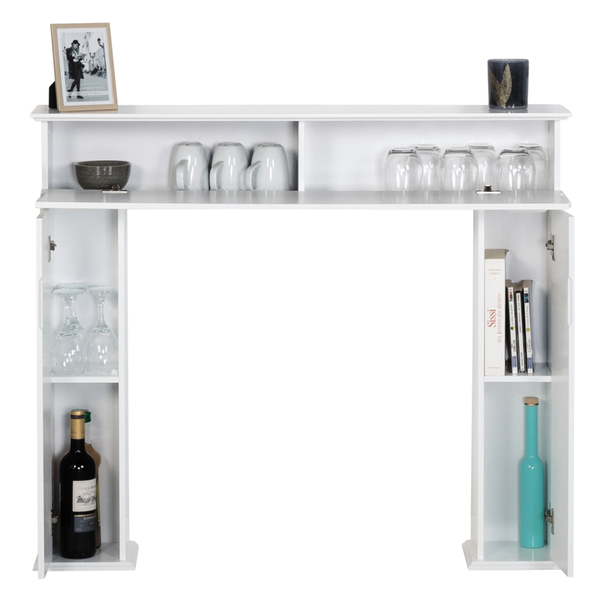 ID MARKET Console manteau de cheminée décorative avec rangements