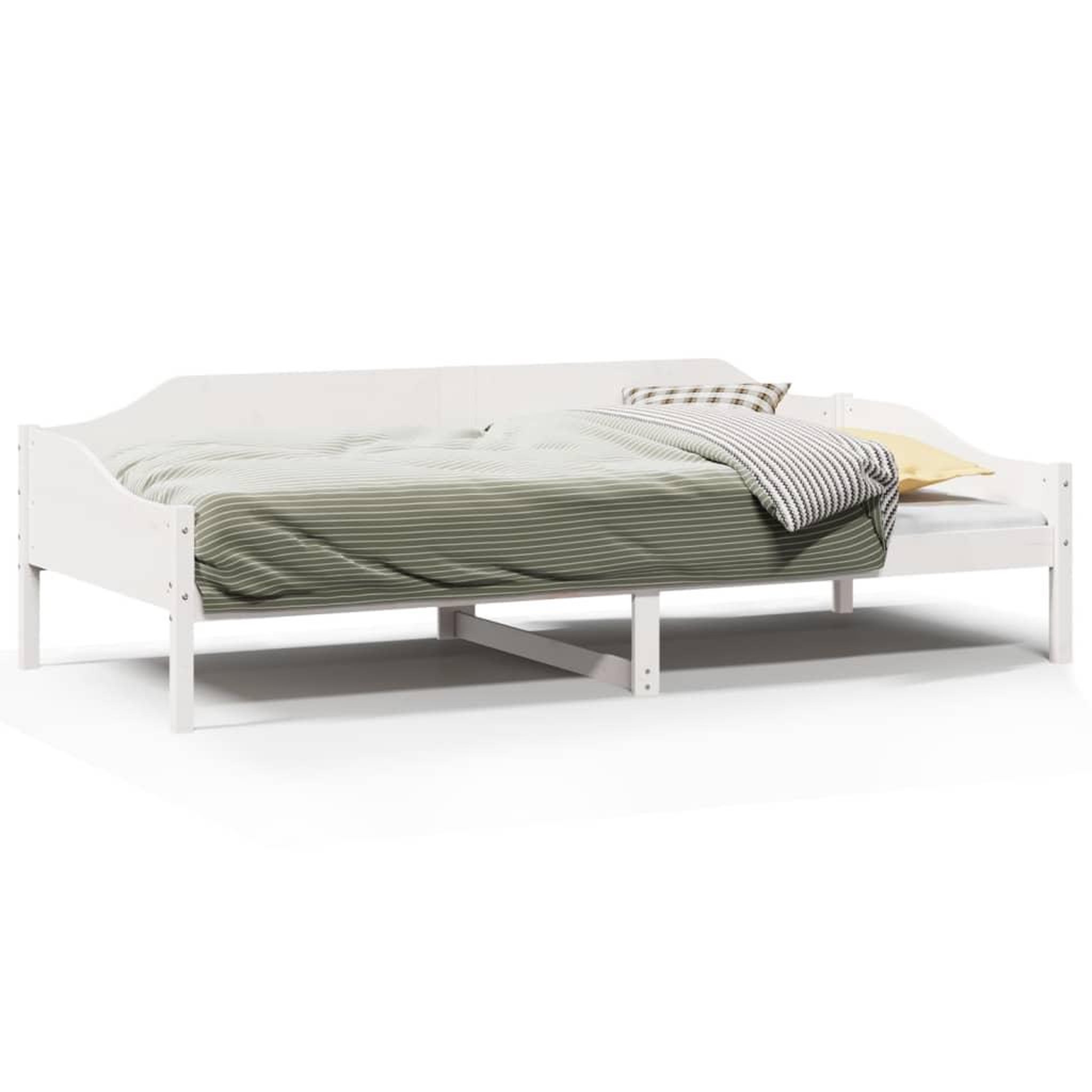 Voir la diapositive 2 : VIDAXL Cadre de lit sans matelas blanc 90x200 cm bois de pin massif