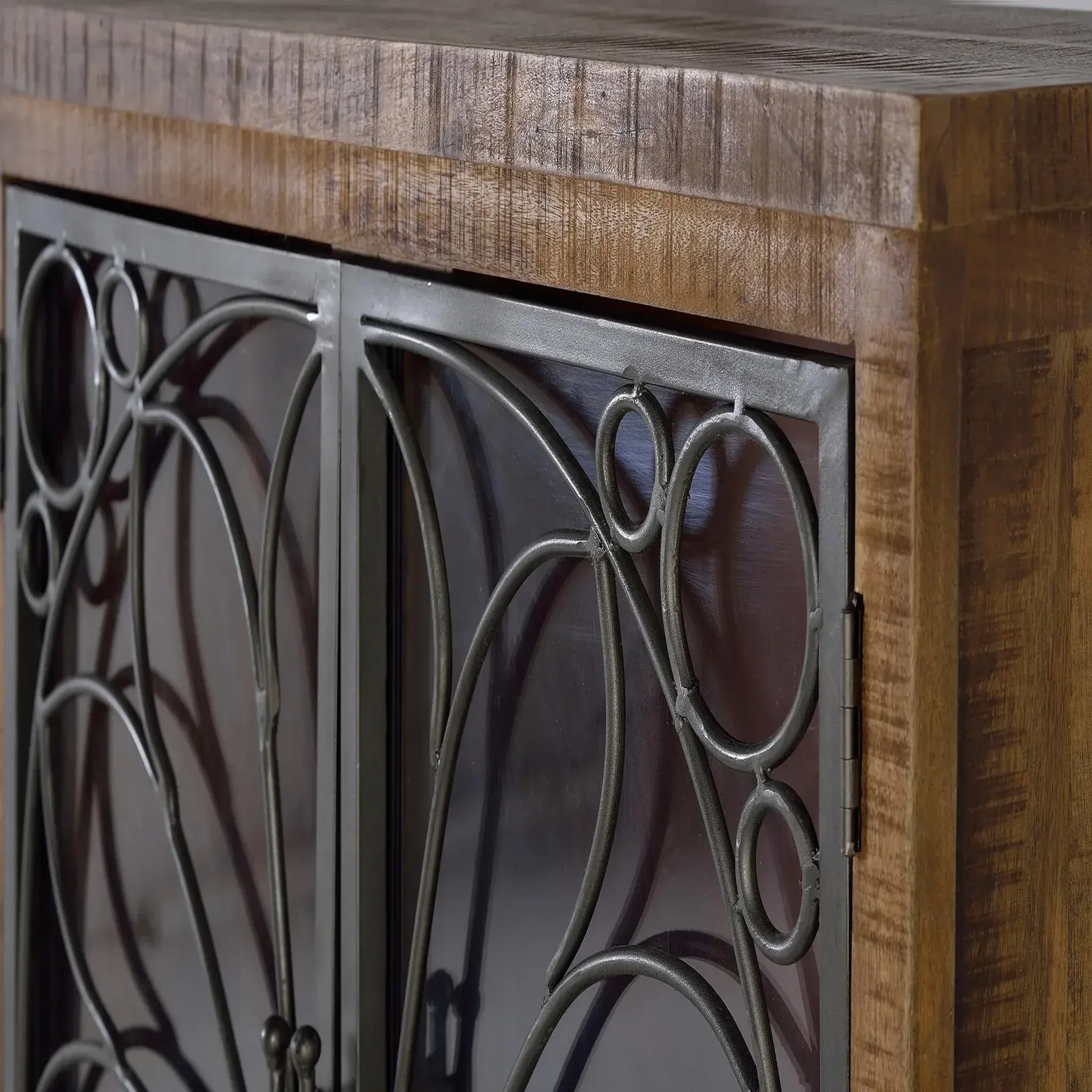 Voir la diapositive 5 : GINER Y COLOMER SL Vitrine en bois de manguier 100 cm style industriel moderne