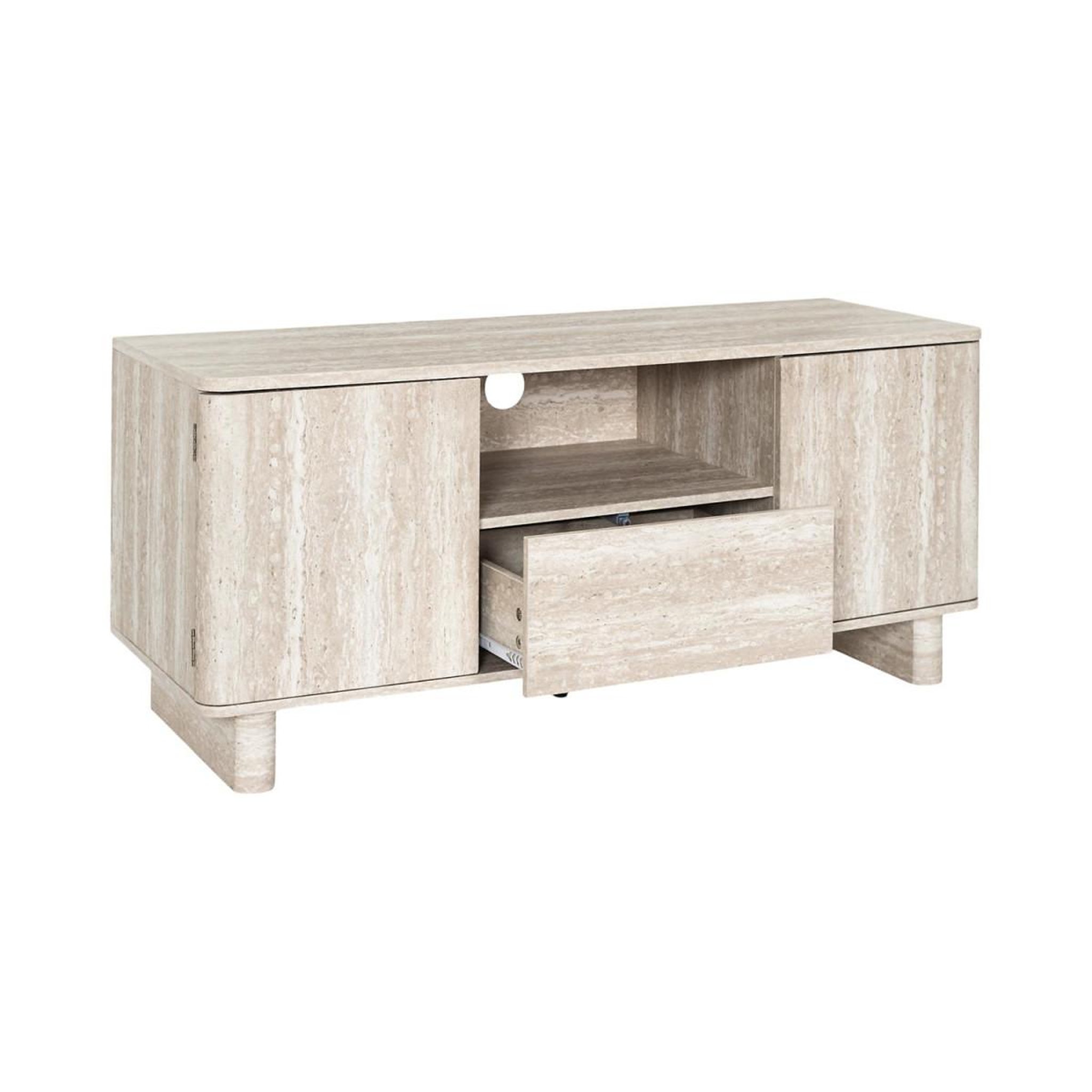 Voir la diapositive 4 : The Home Deco Factory Meuble tv 2 portes & 1 tiroir  pietra  110cm beige