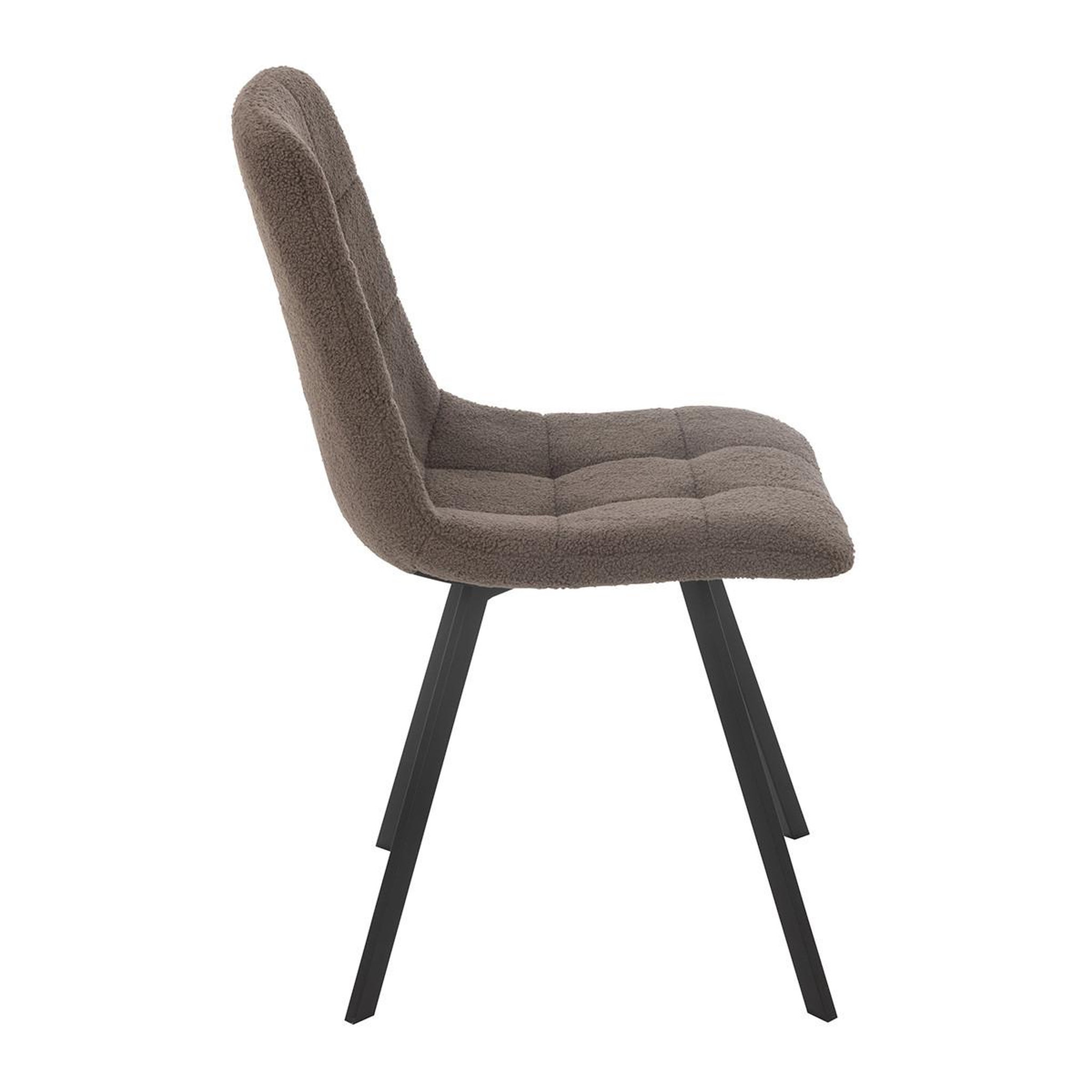 Voir la diapositive 3 : J-LINE Chaise matelassée bouclette  clark  85cm marron