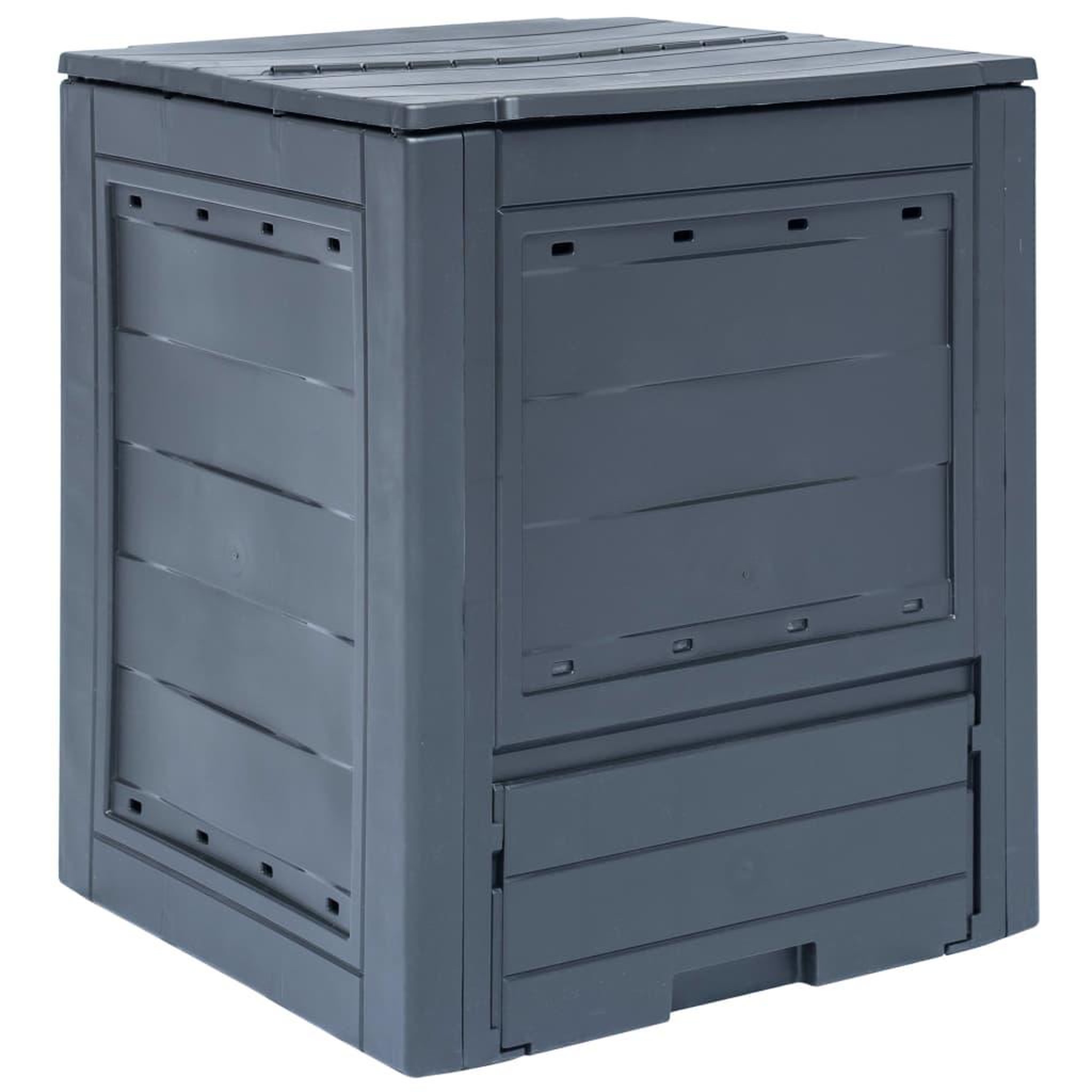 Voir la diapositive 1 : VIDAXL Bac a compost de jardin Gris 60x60x73 cm 260 L