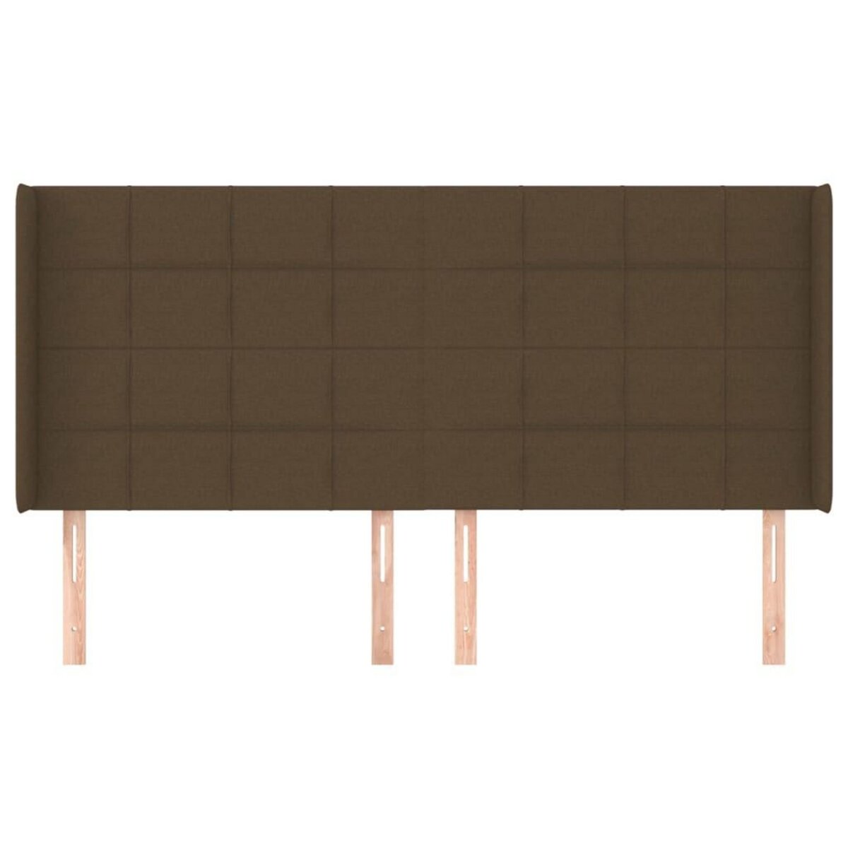 VIDAXL Tete de lit avec oreilles Marron fonce 203x16x118/128 cm Tissu