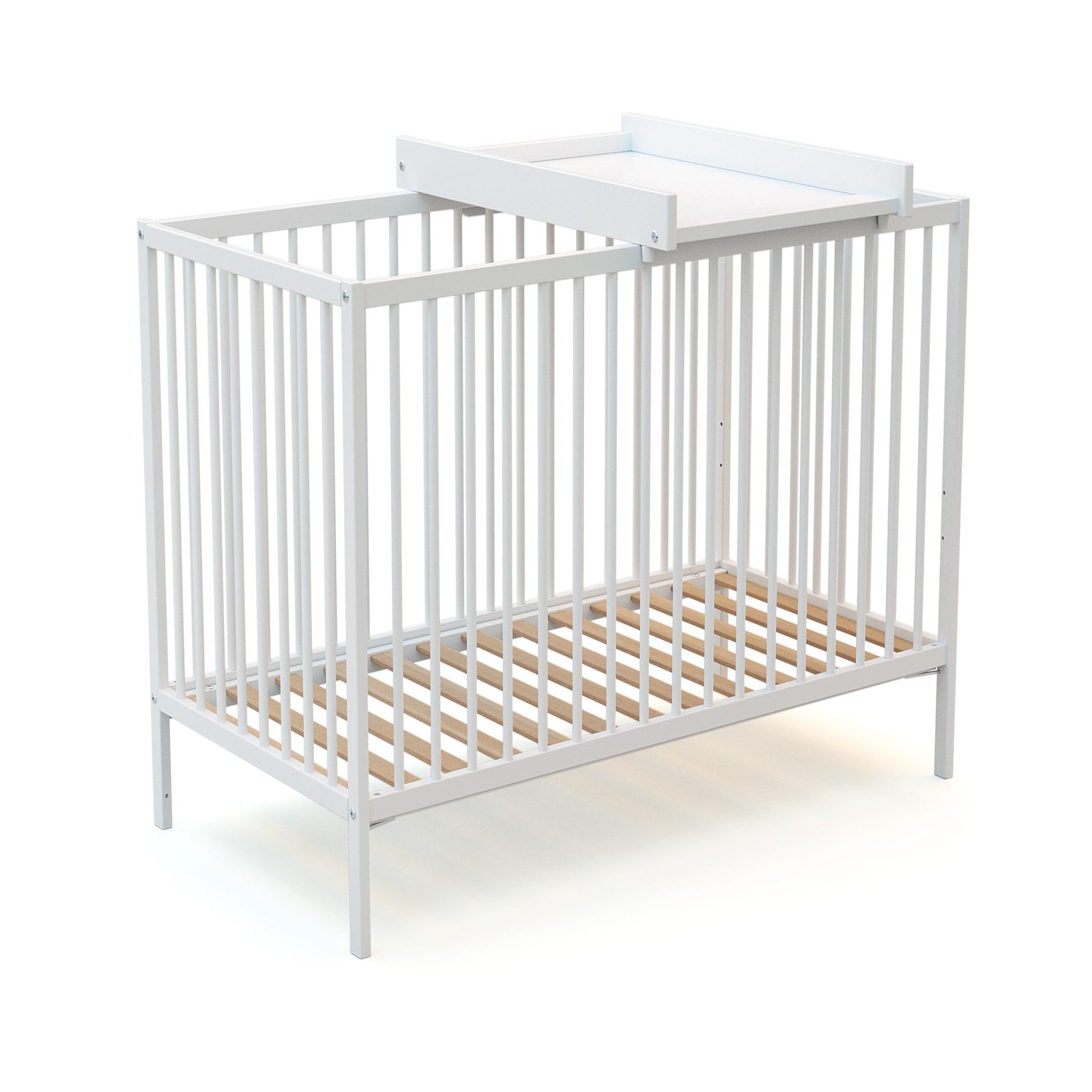 Voir la diapositive 5 : WEBABY Plan à langer amovible pour lit bébé MONA en bois
