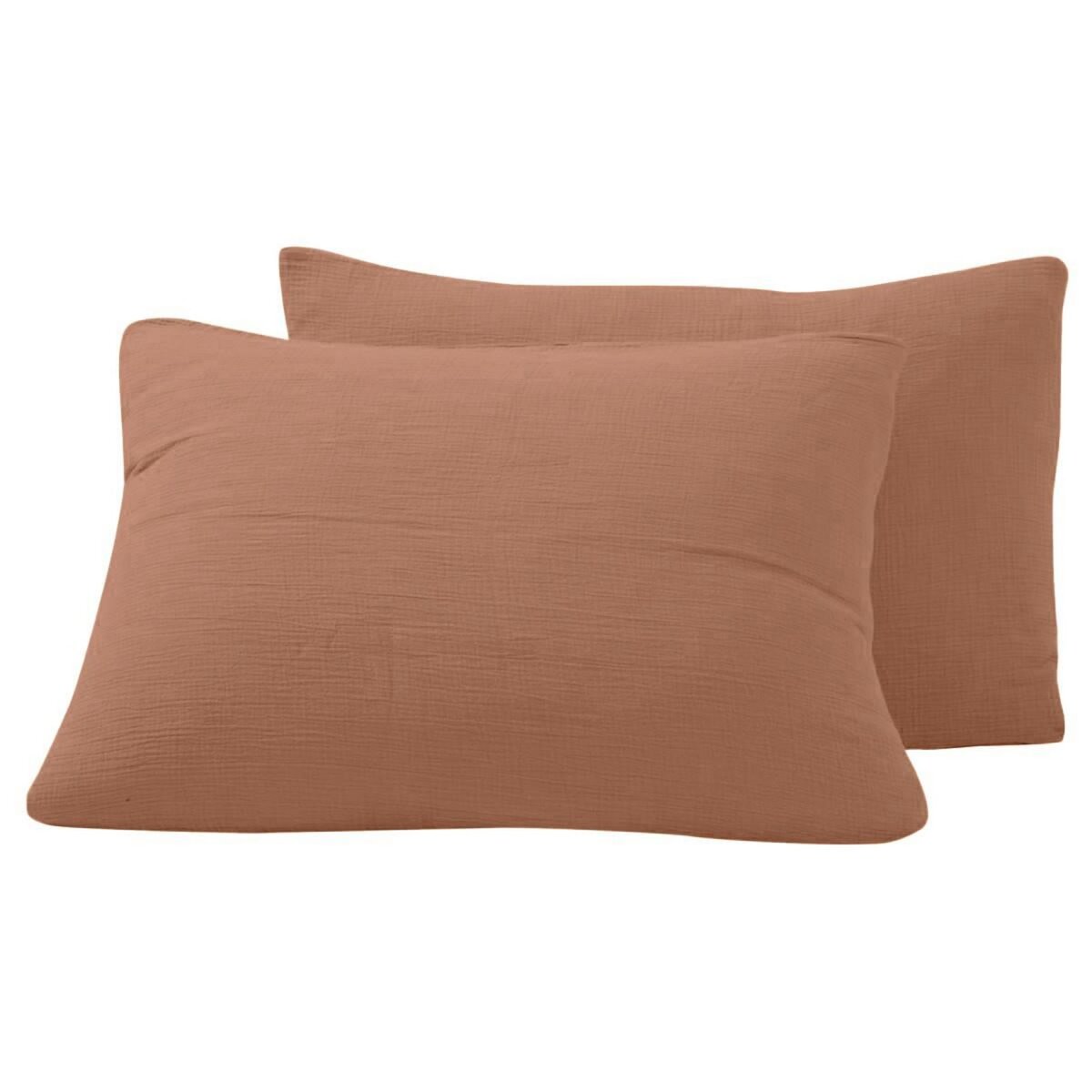 Sensei Maison Lot de 2 taies d'oreiller en gaze de coton LOFT