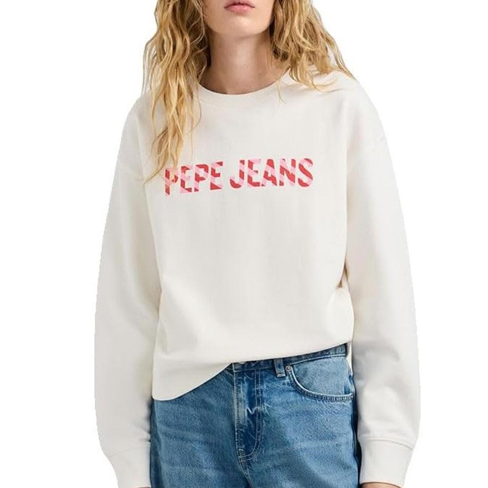 Voir la diapositive 1 : Pepe Jeans Sweat blanc femme pepe jeans celeste mousse