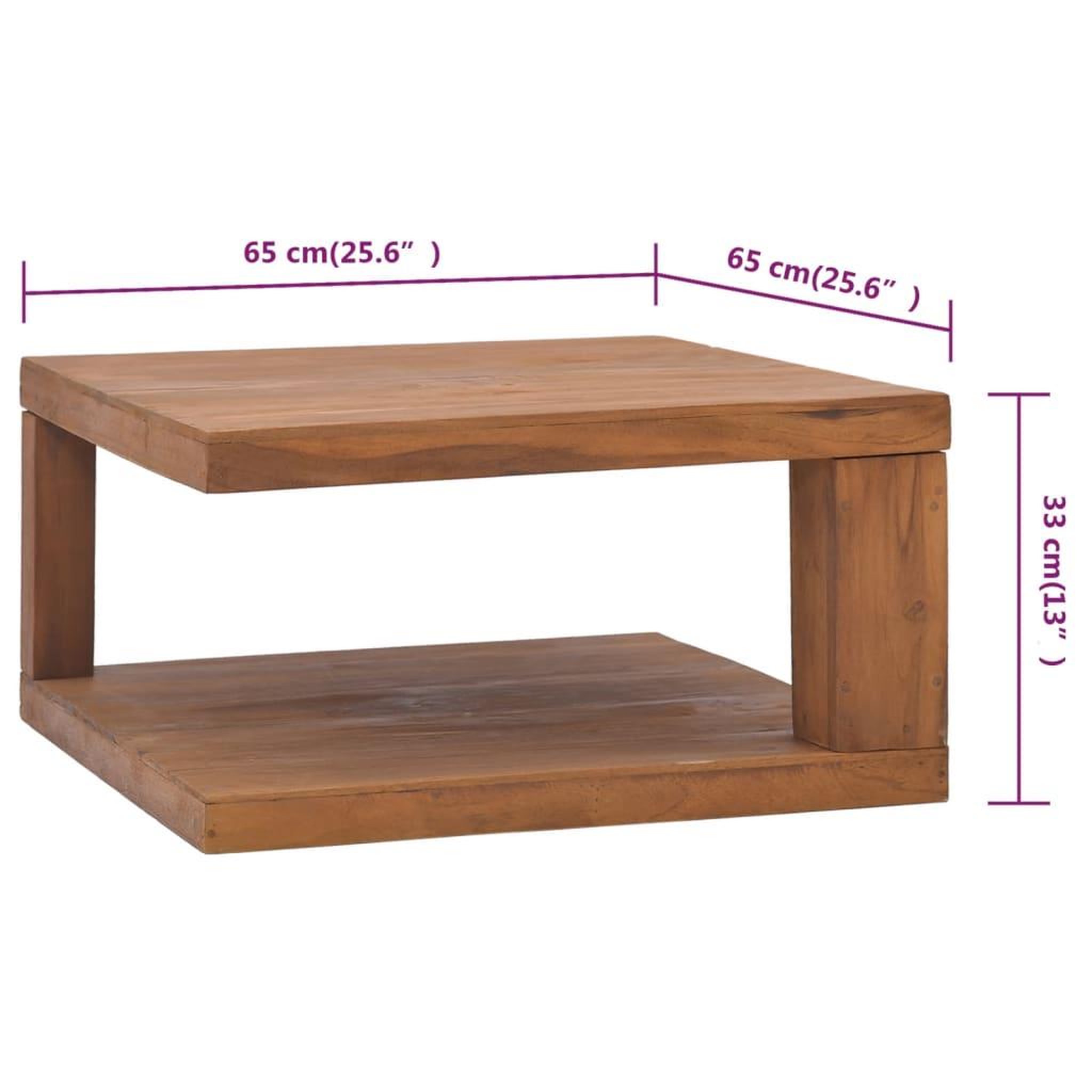 Voir la diapositive 6 : VIDAXL Table basse 65x65x33 cm Bois de teck solide