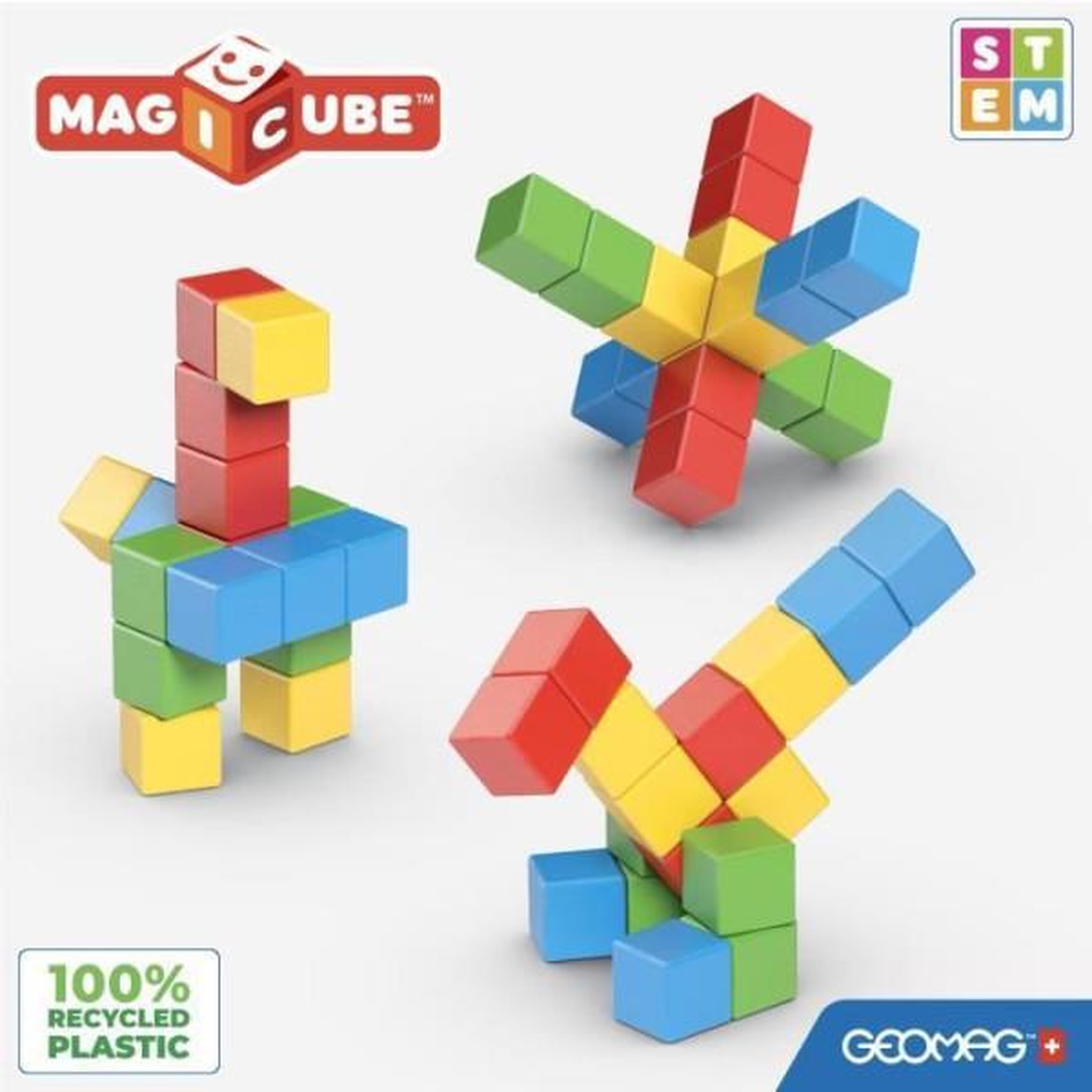 Voir la diapositive 5 : Geomag Blocs magnétiques - GEOMAG - Set créatif - 16 pieces - Éducatif - Plastique recyclé - Des 12 mois