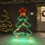 VIDAXL Figurine d'arbre de Noël avec 144 LED 88x56 cm