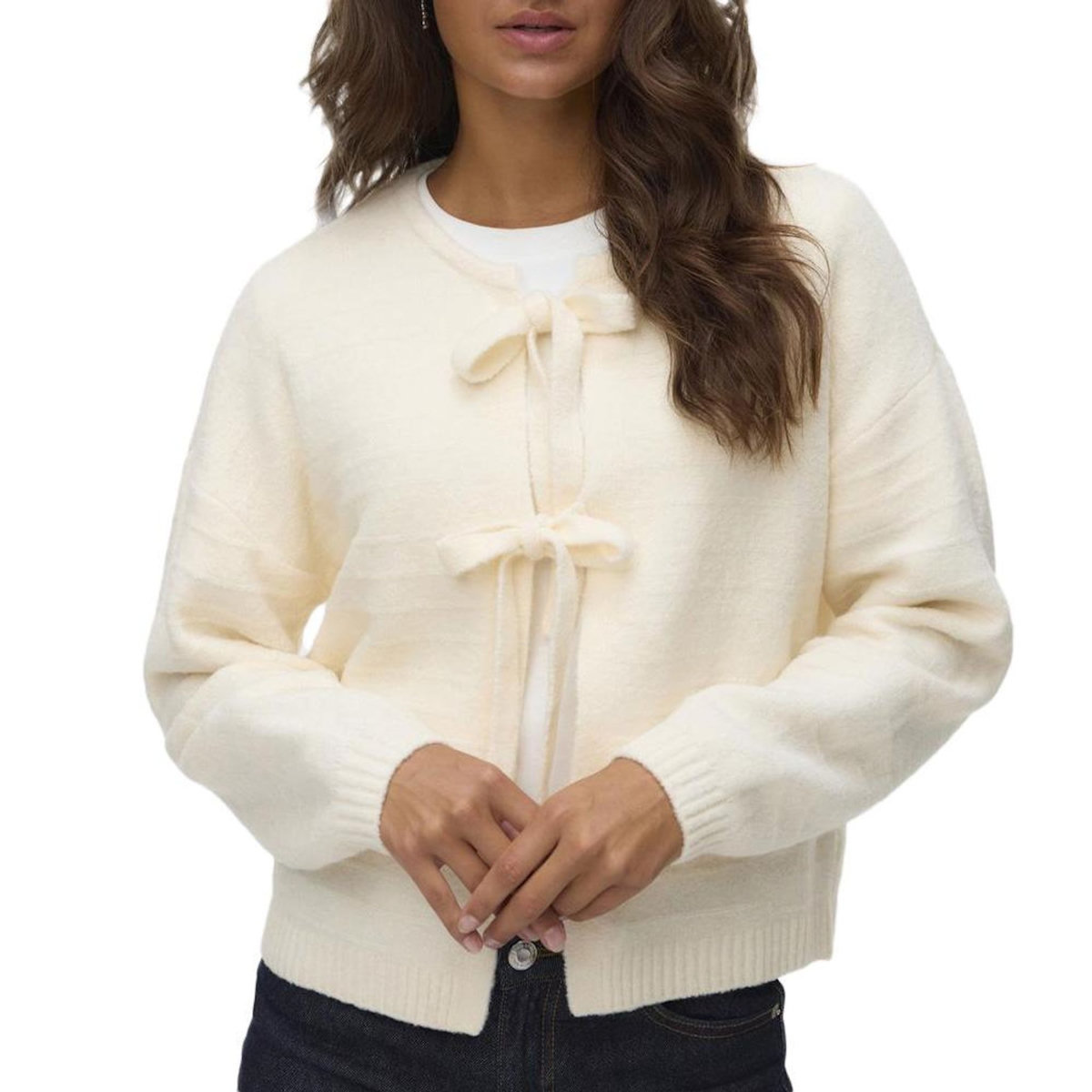 Vero Moda Gilet Ecru Femme Vero Moda Boom Structure